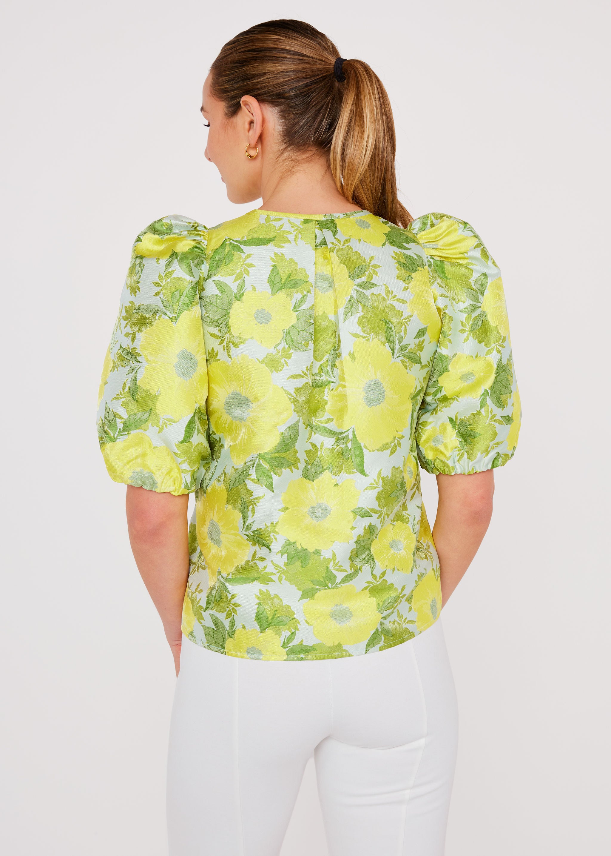 Florence Top Citron Garden Jacquard