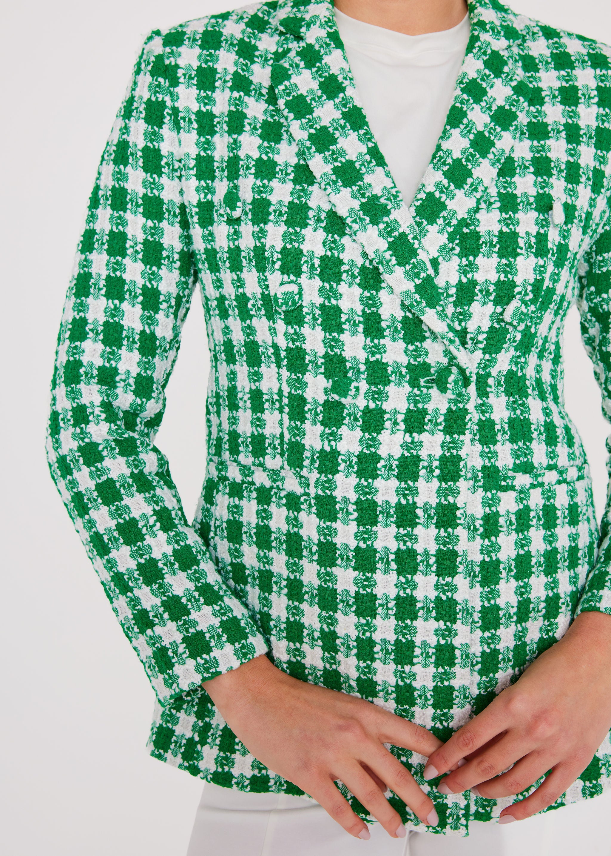 Calvin Blazer Augusta Green Check Tweed