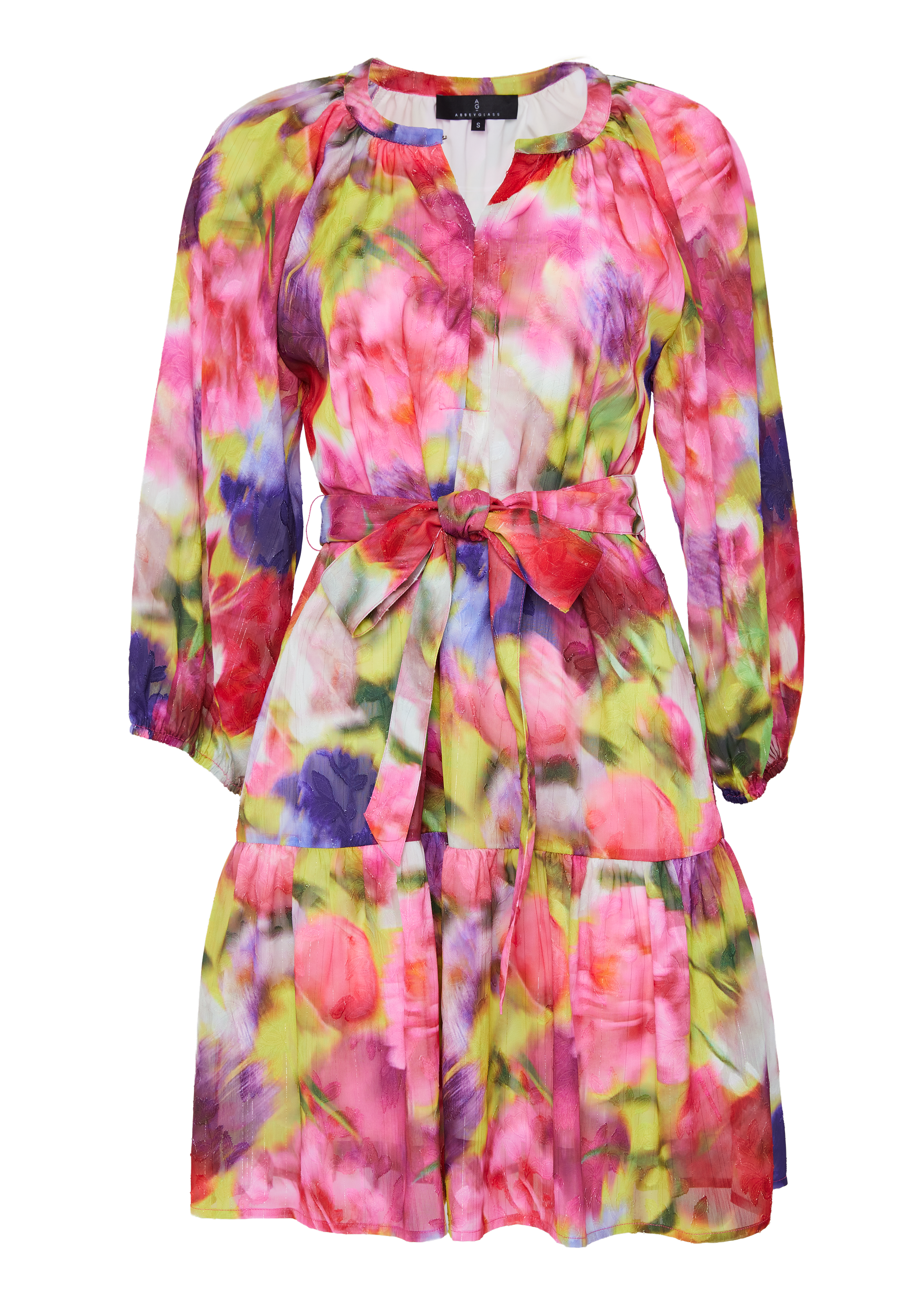 Elise Mini Dress Art Bloom Chiffon