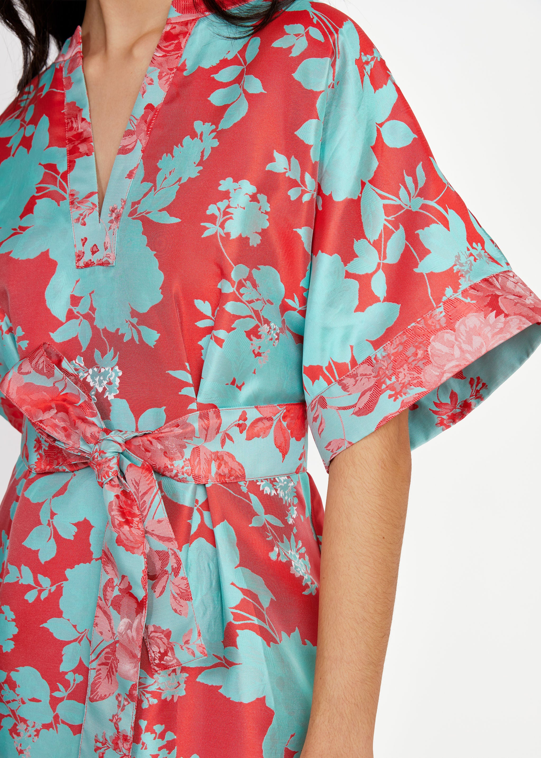 Evelyn Dress Red Briar Bloom Jacquard