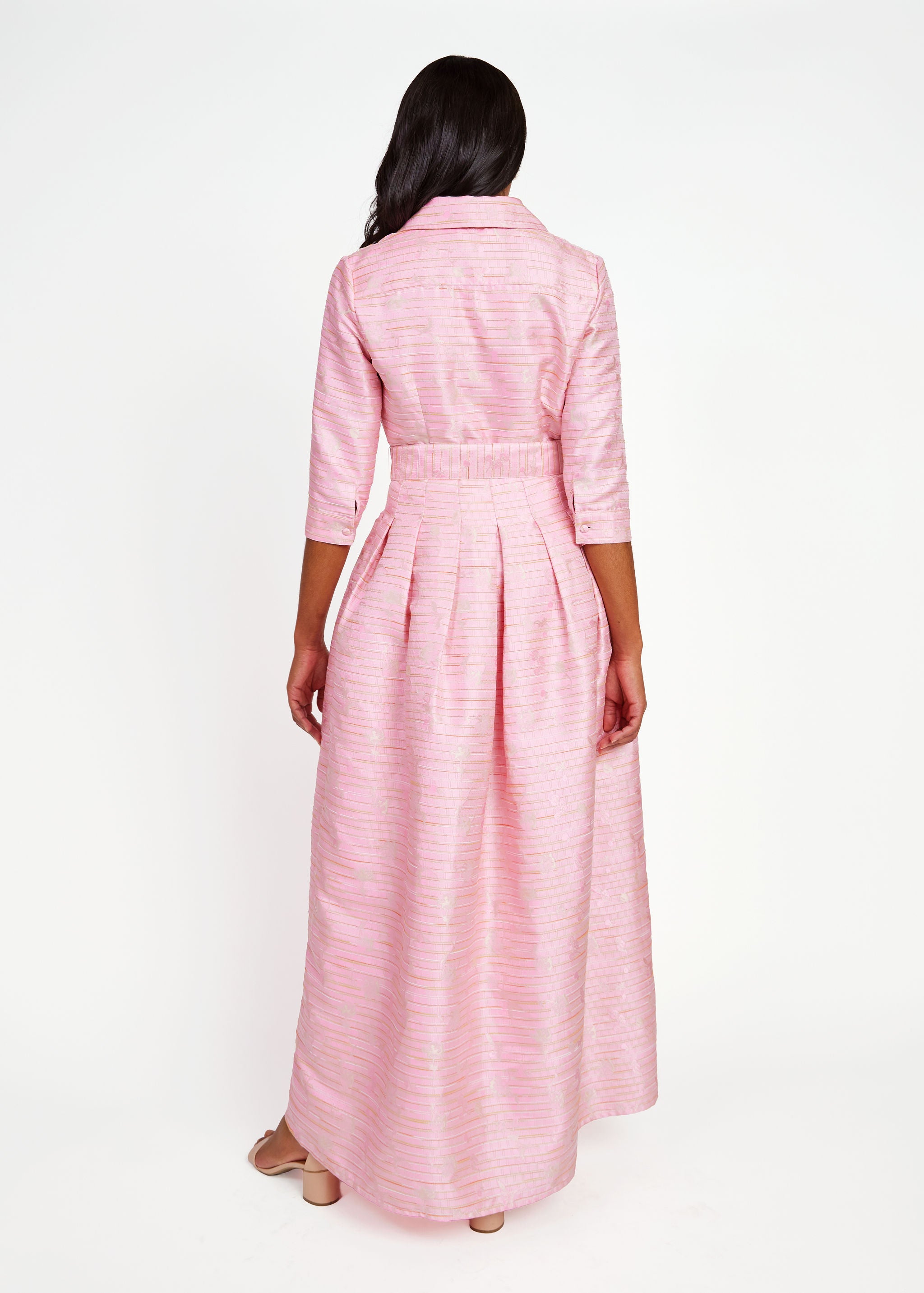 Cecilia Gown Pink Textured Dupioni