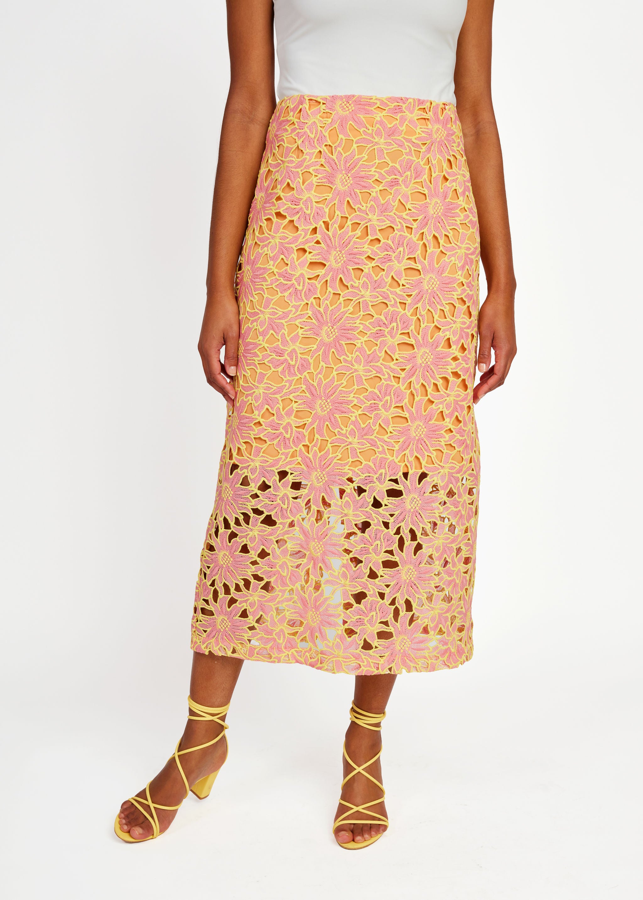 Lily Skirt Orange Sunflower Lace