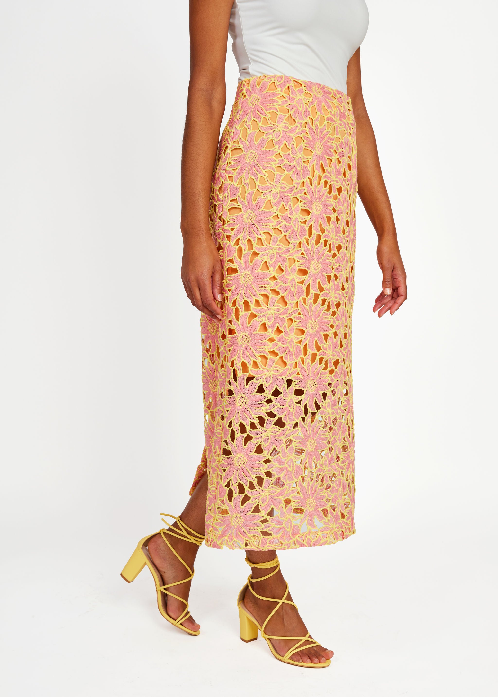 Lily Skirt Orange Sunflower Lace