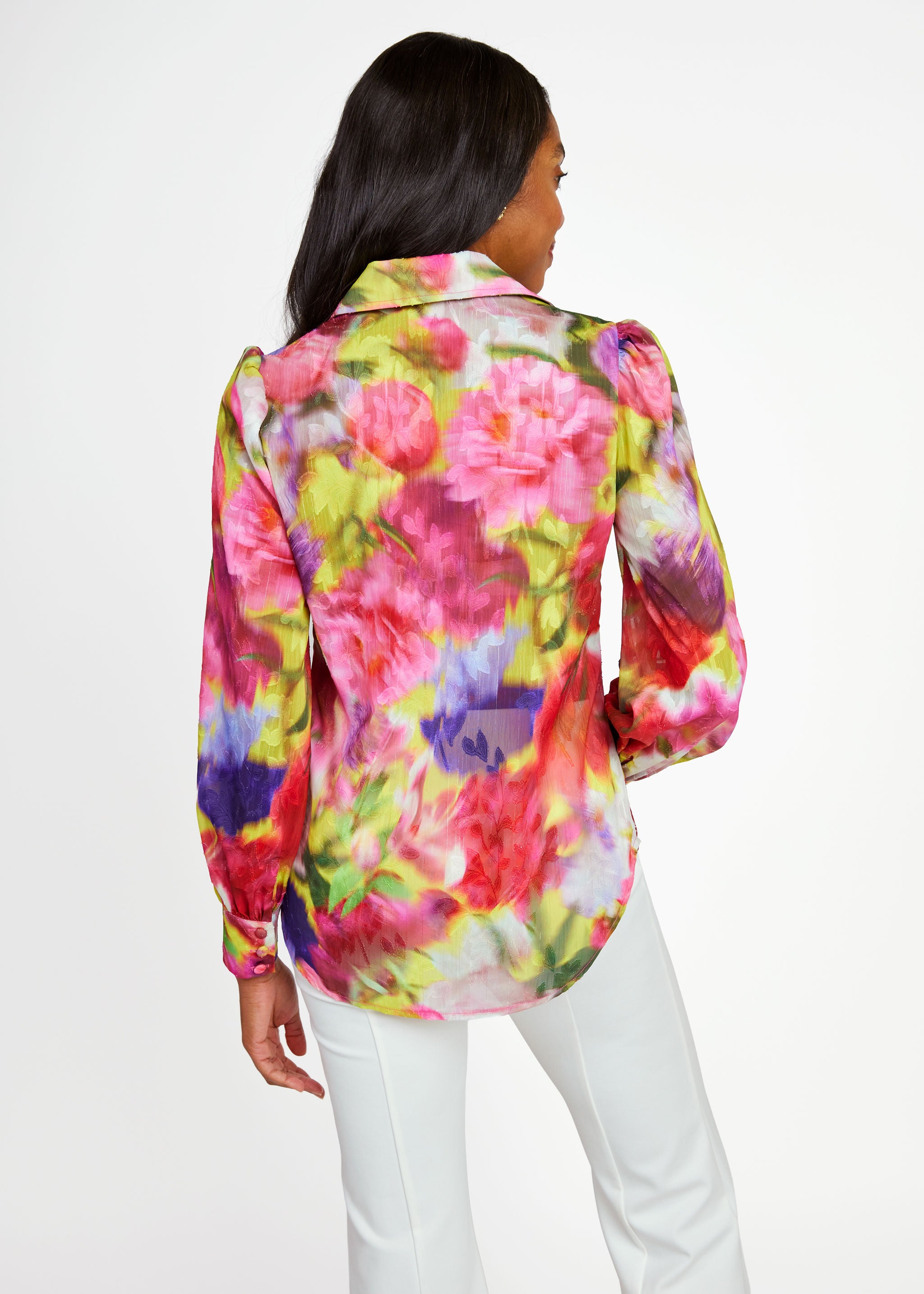 Ellen Blouse Art Bloom Chiffon