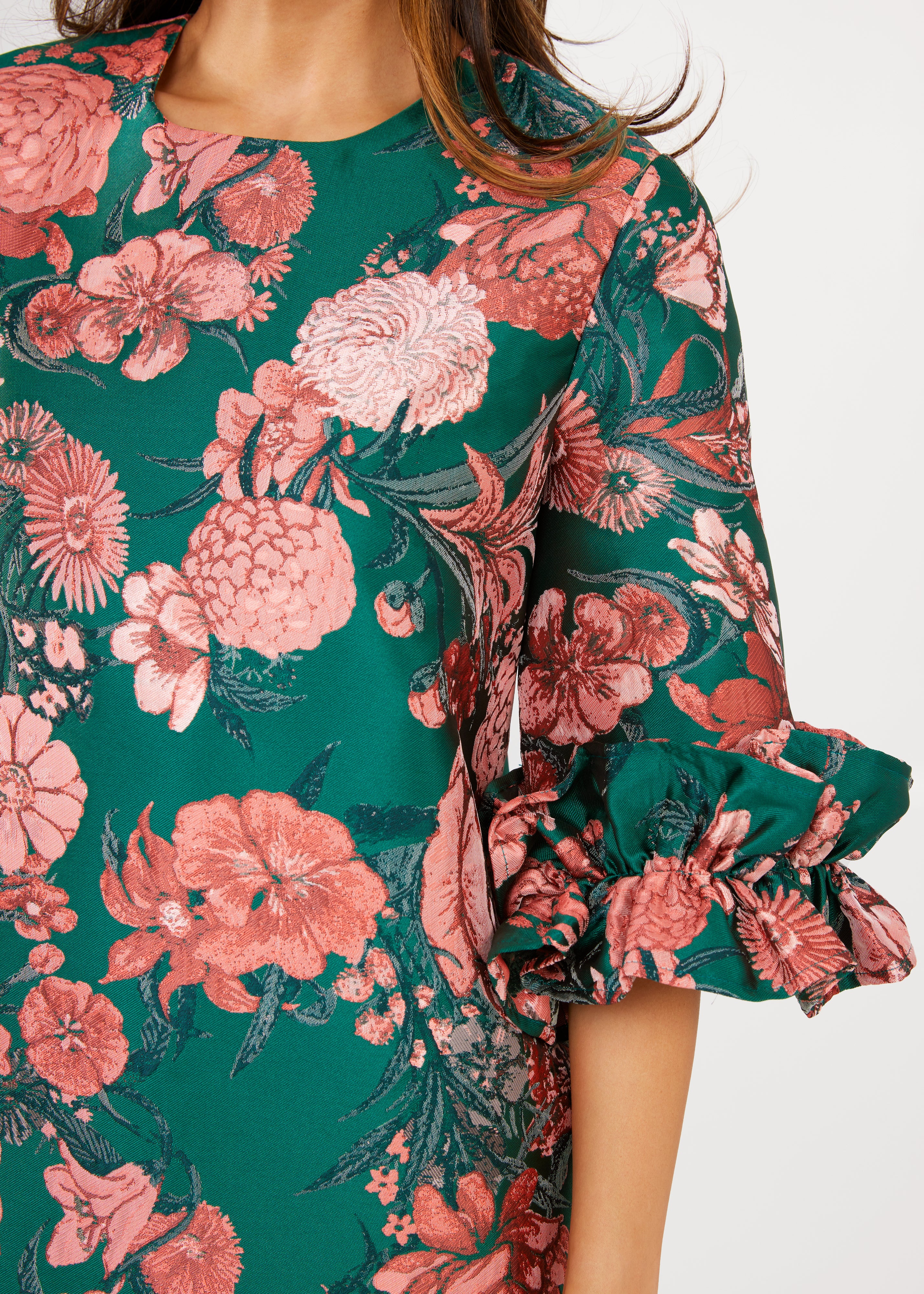 Bronwyn Dress Forest Mum Jacquard