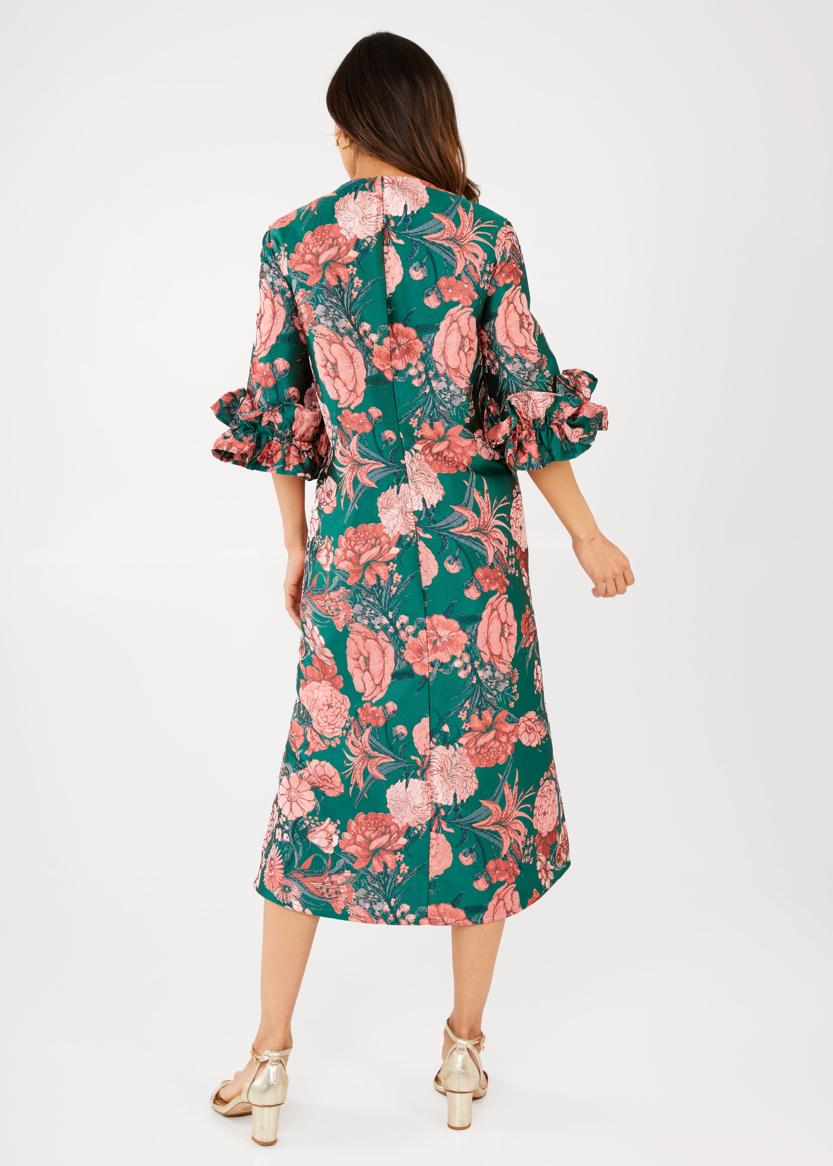 Bronwyn Dress Forest Mum Jacquard