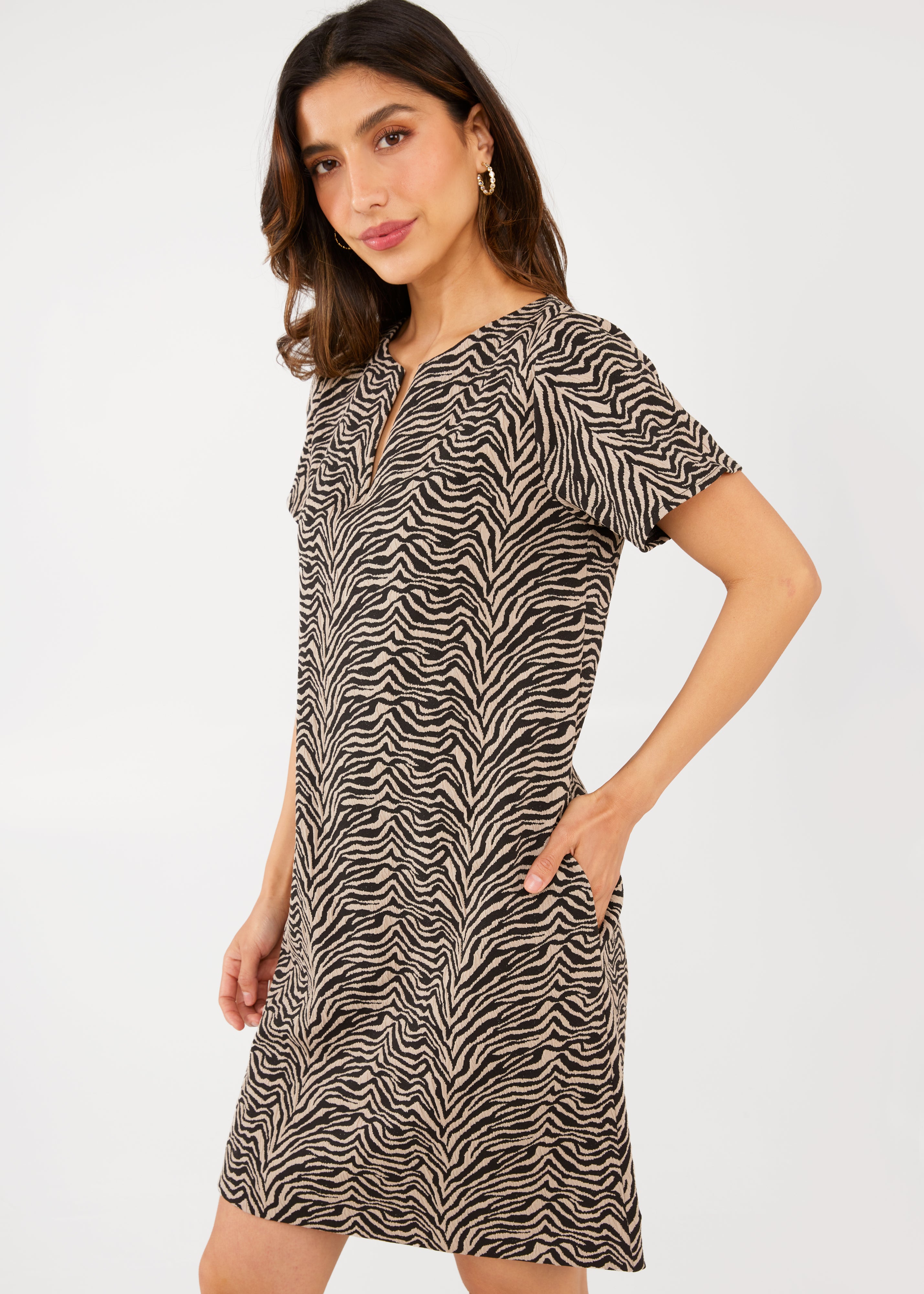 Lulu Dress Zebra Jacquard