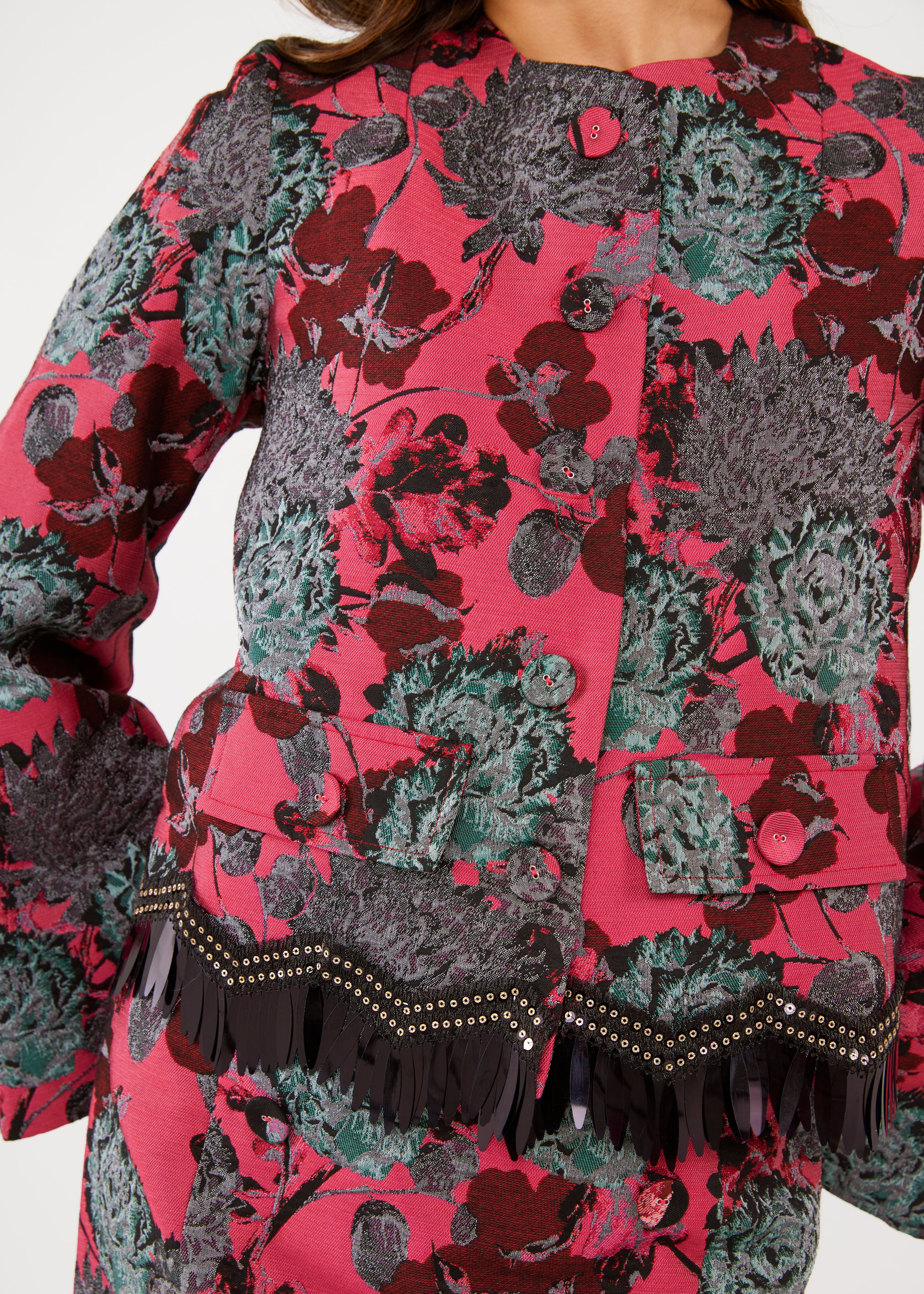 Kennedy Jacket Hot Pink Vintage Dahlia Jacquard