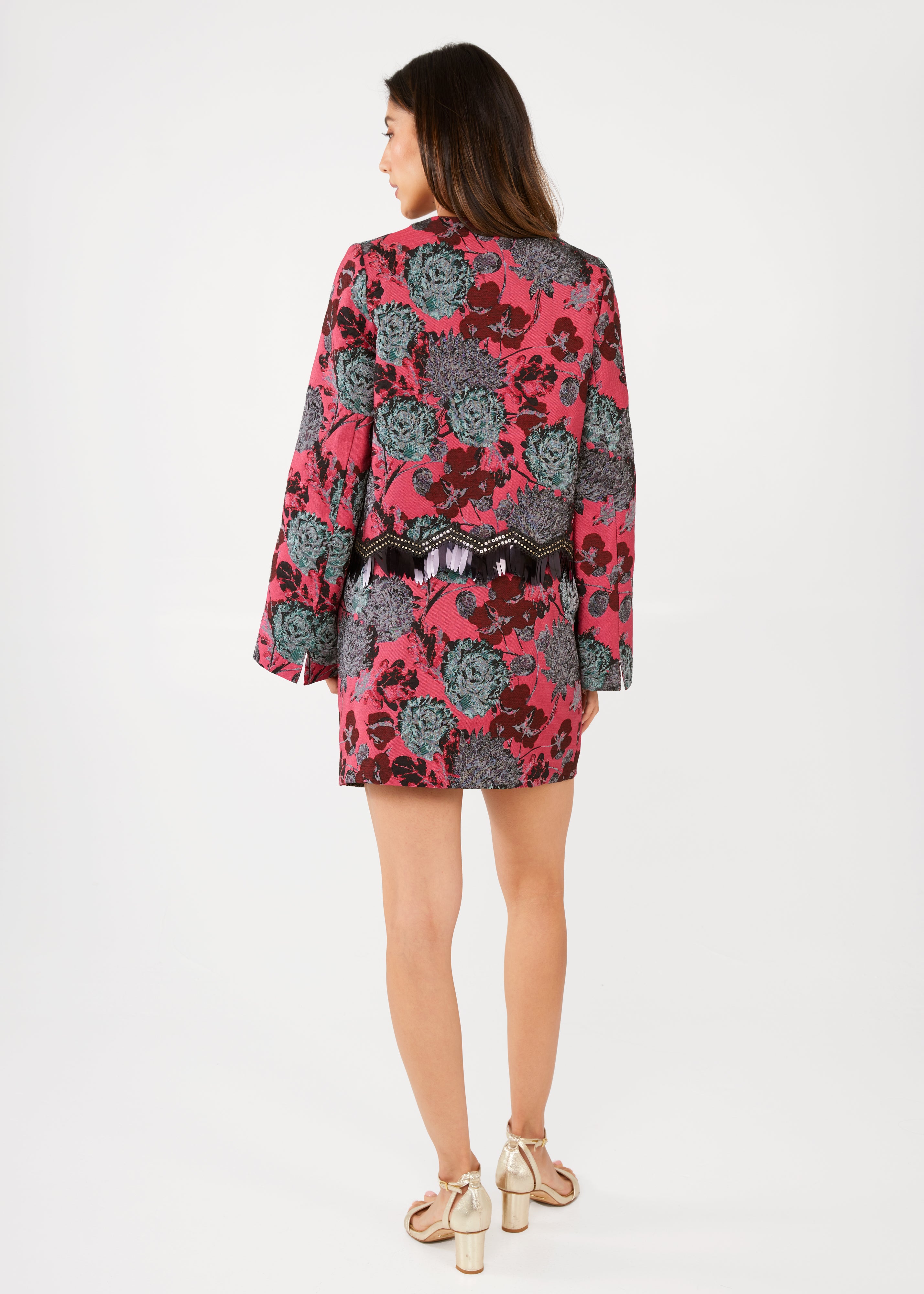 Jessica Skirt Hot Pink Vintage Dahlia Jacquard