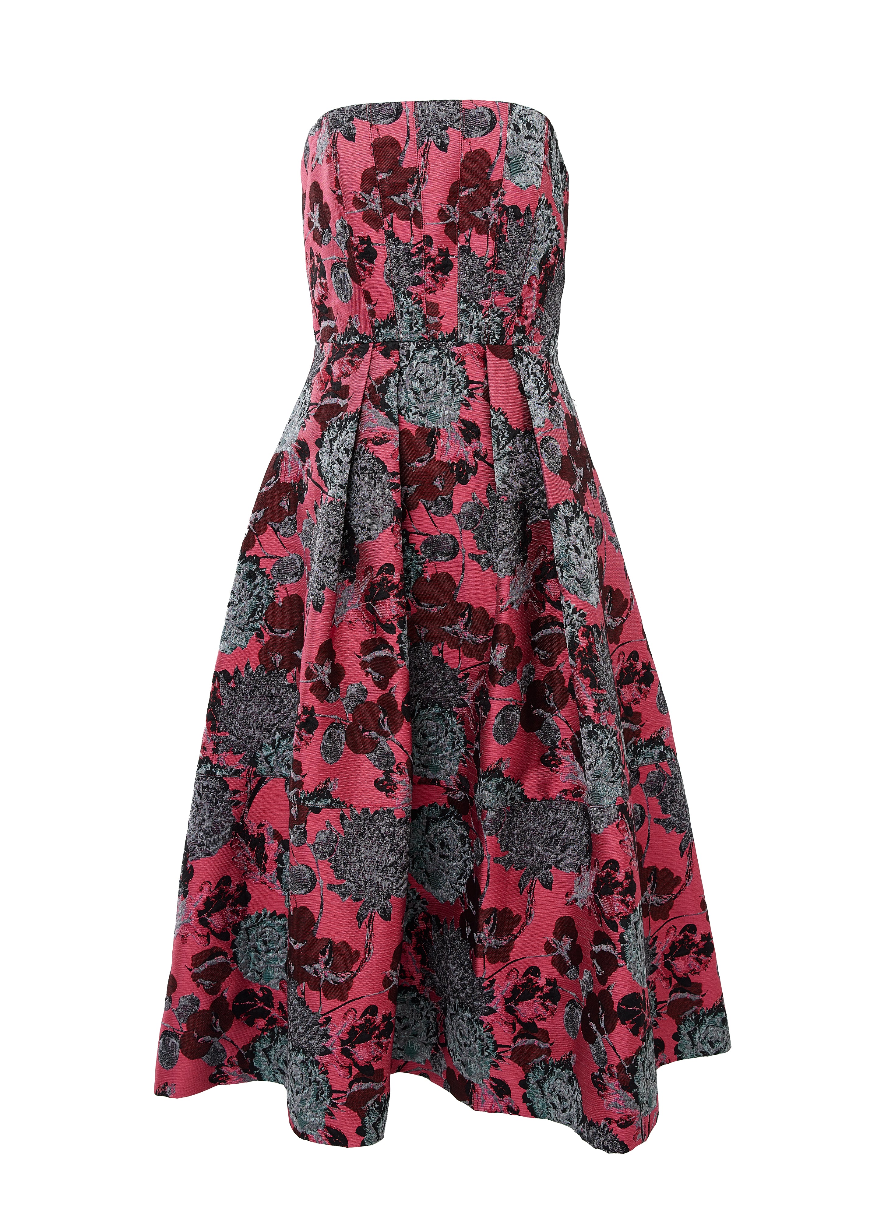 Catherine Dress Hot Pink Vintage Dahlia Jacquard