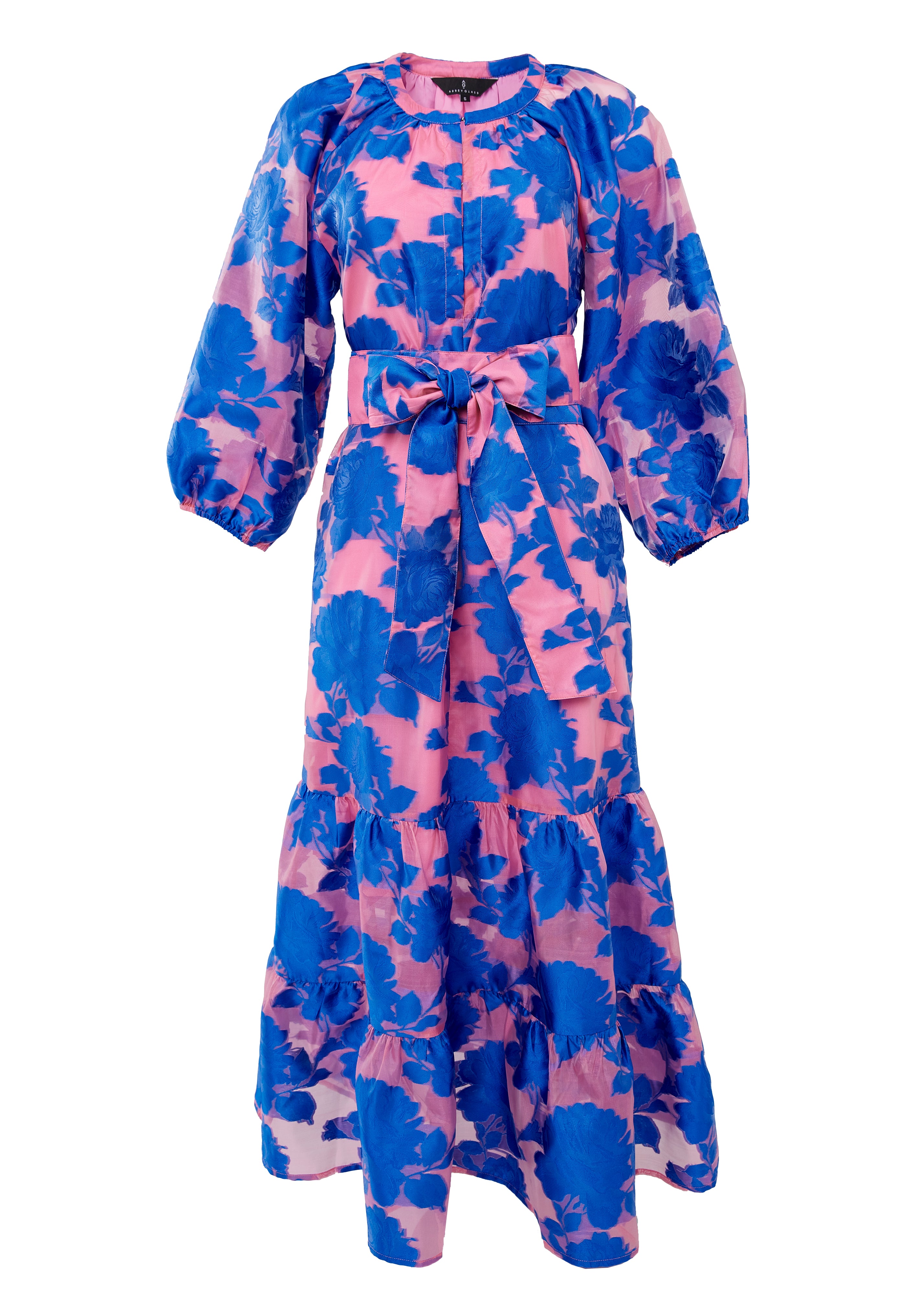 Elise Dress Pink and Blue Tea Rose Organza