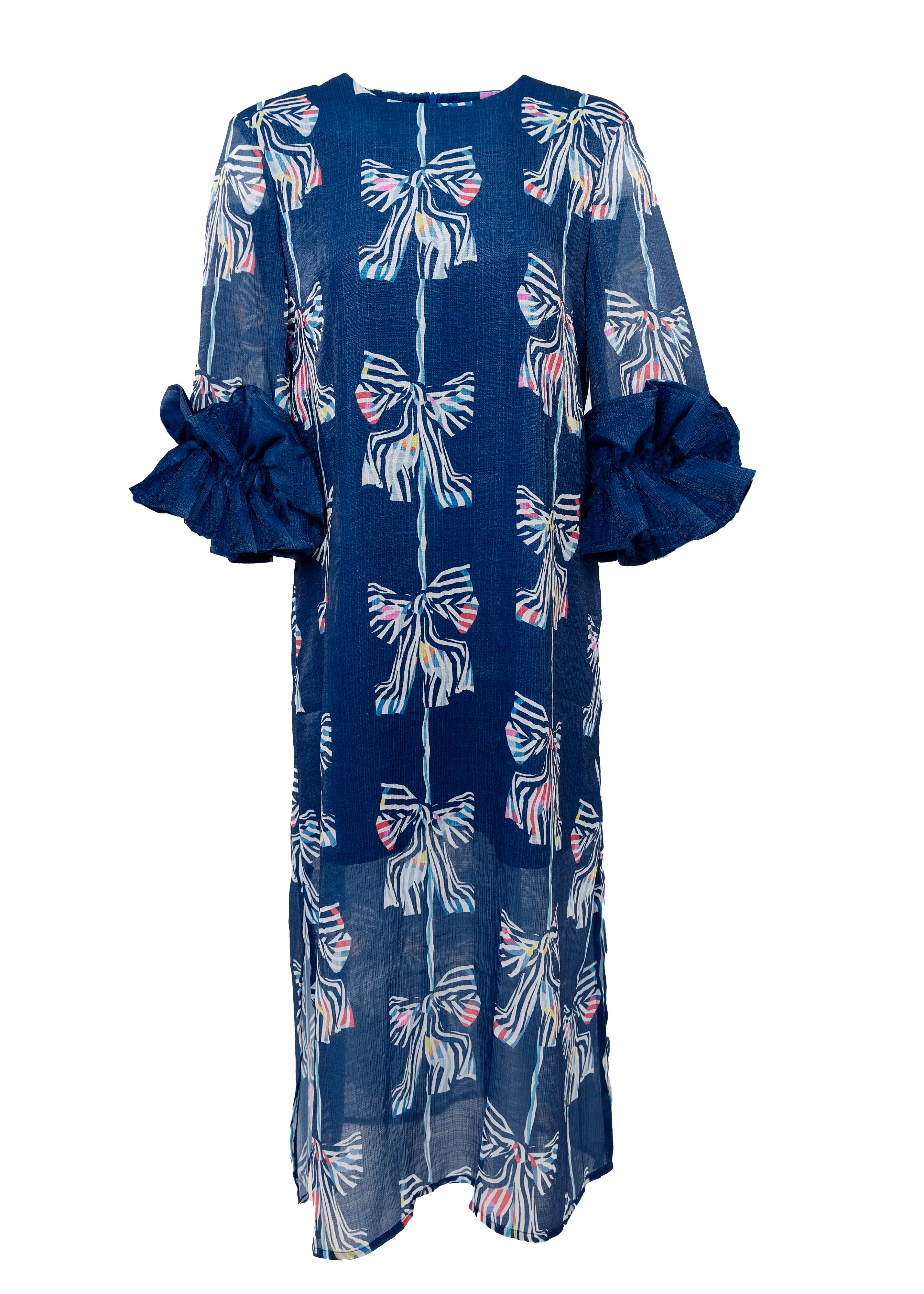 Bronwyn Dress Navy Bow Print Chiffon