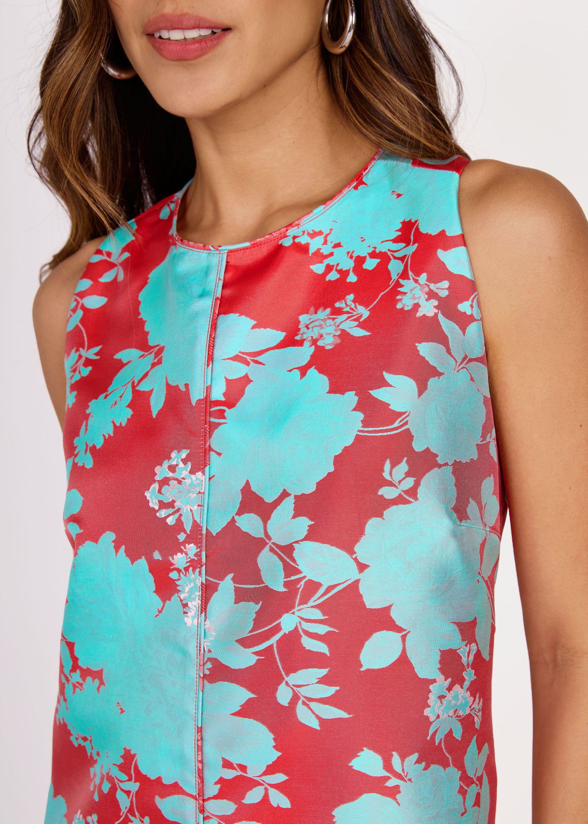 Hannah Mini Dress Red Briar Bloom Jacquard