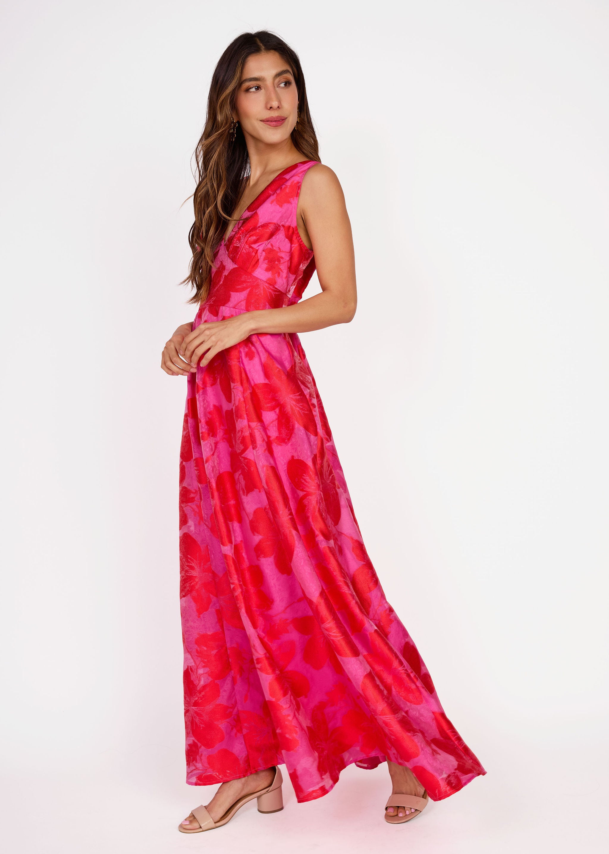 Martha Dress Red Azalea Organza