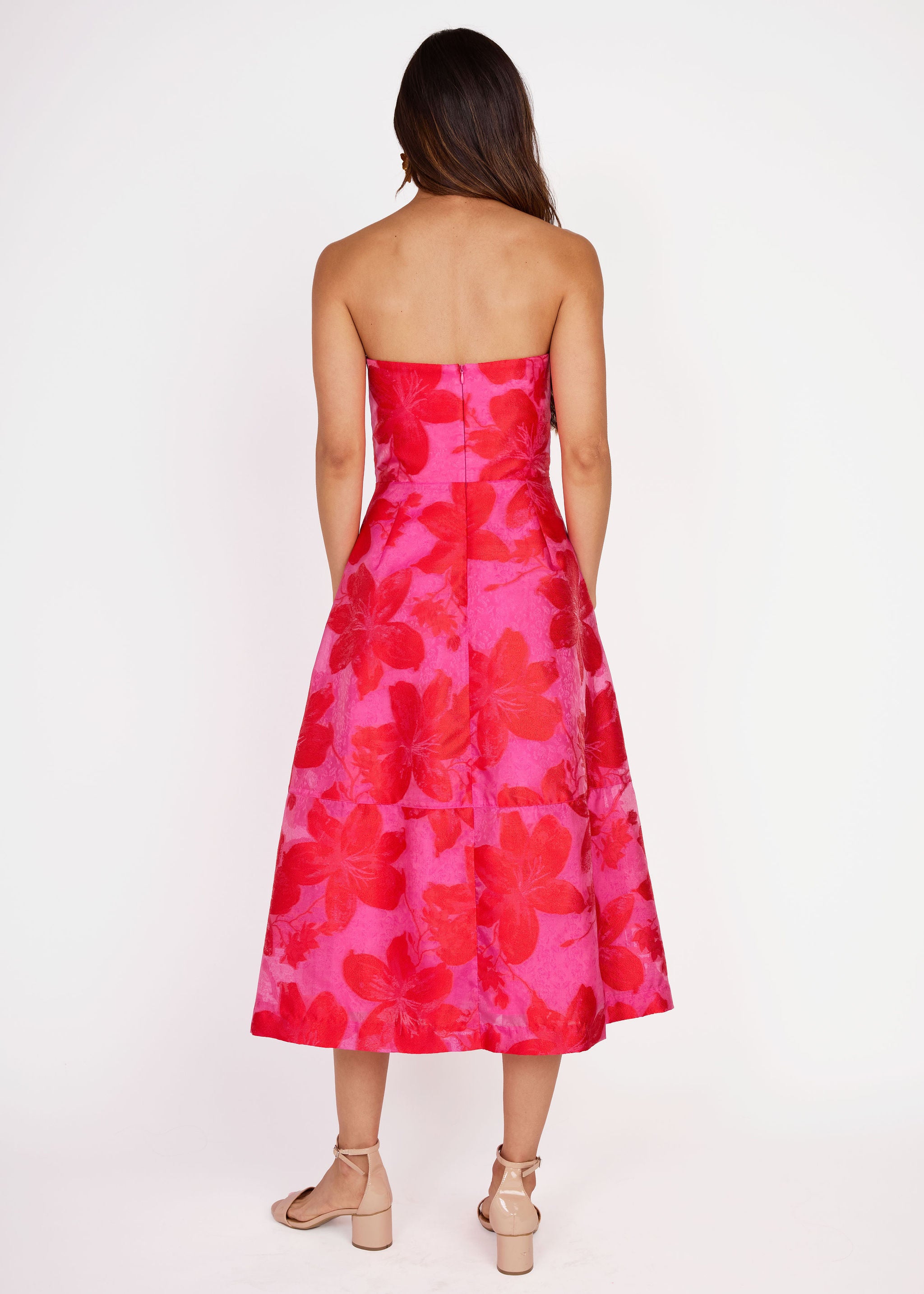 Catherine Dress Red Azalea Organza