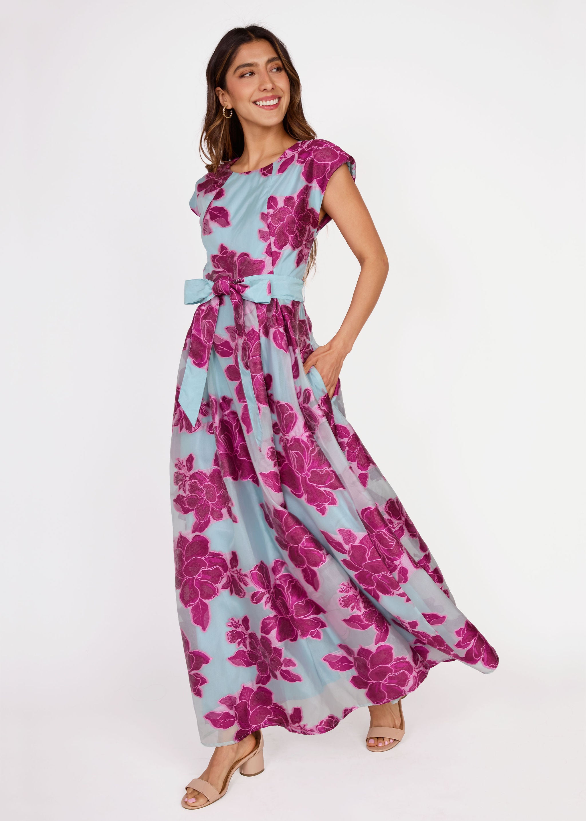 Olivia Gown Berry Peony Organza