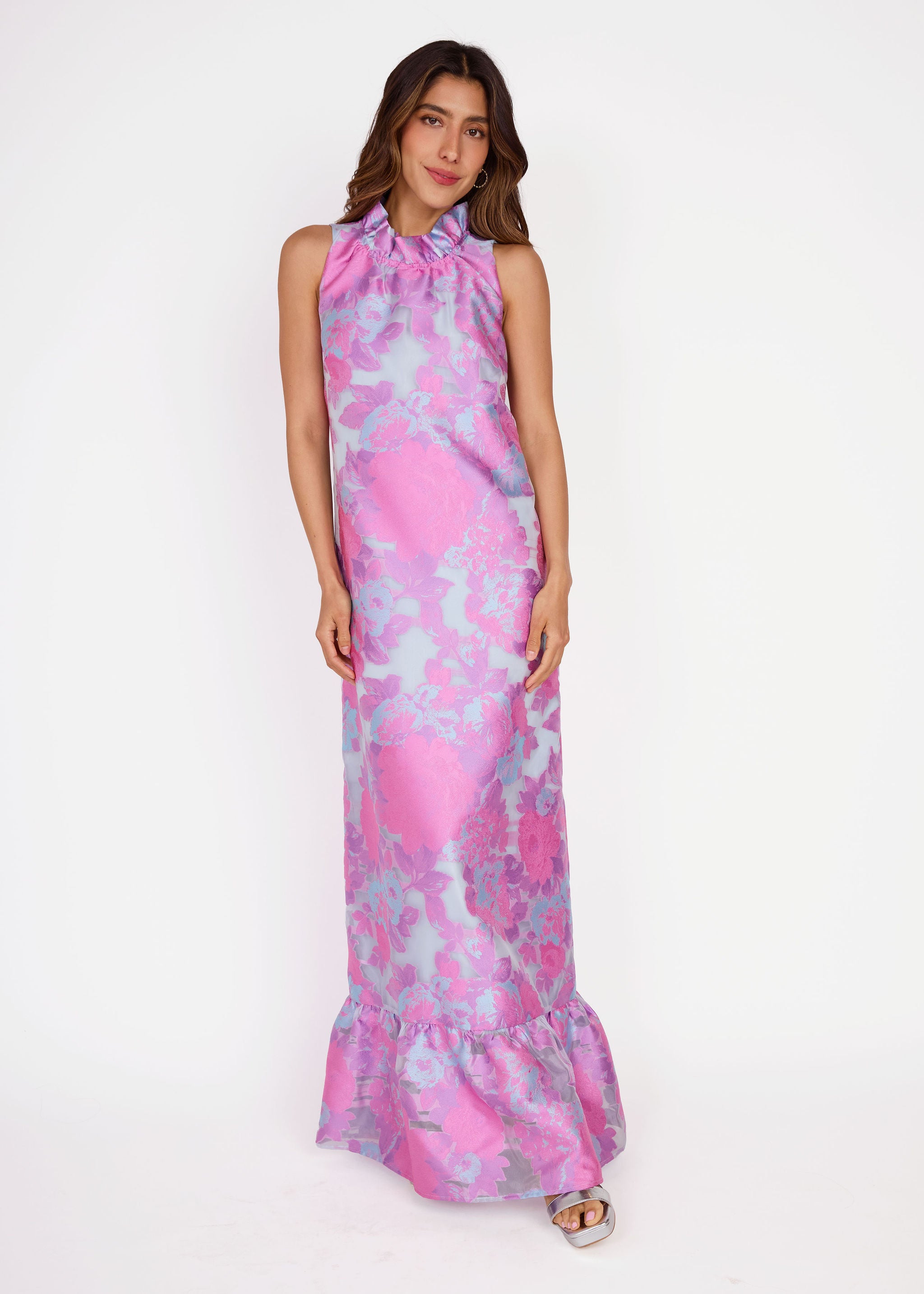 Camille Gown Pink Sky Gardenia Organza