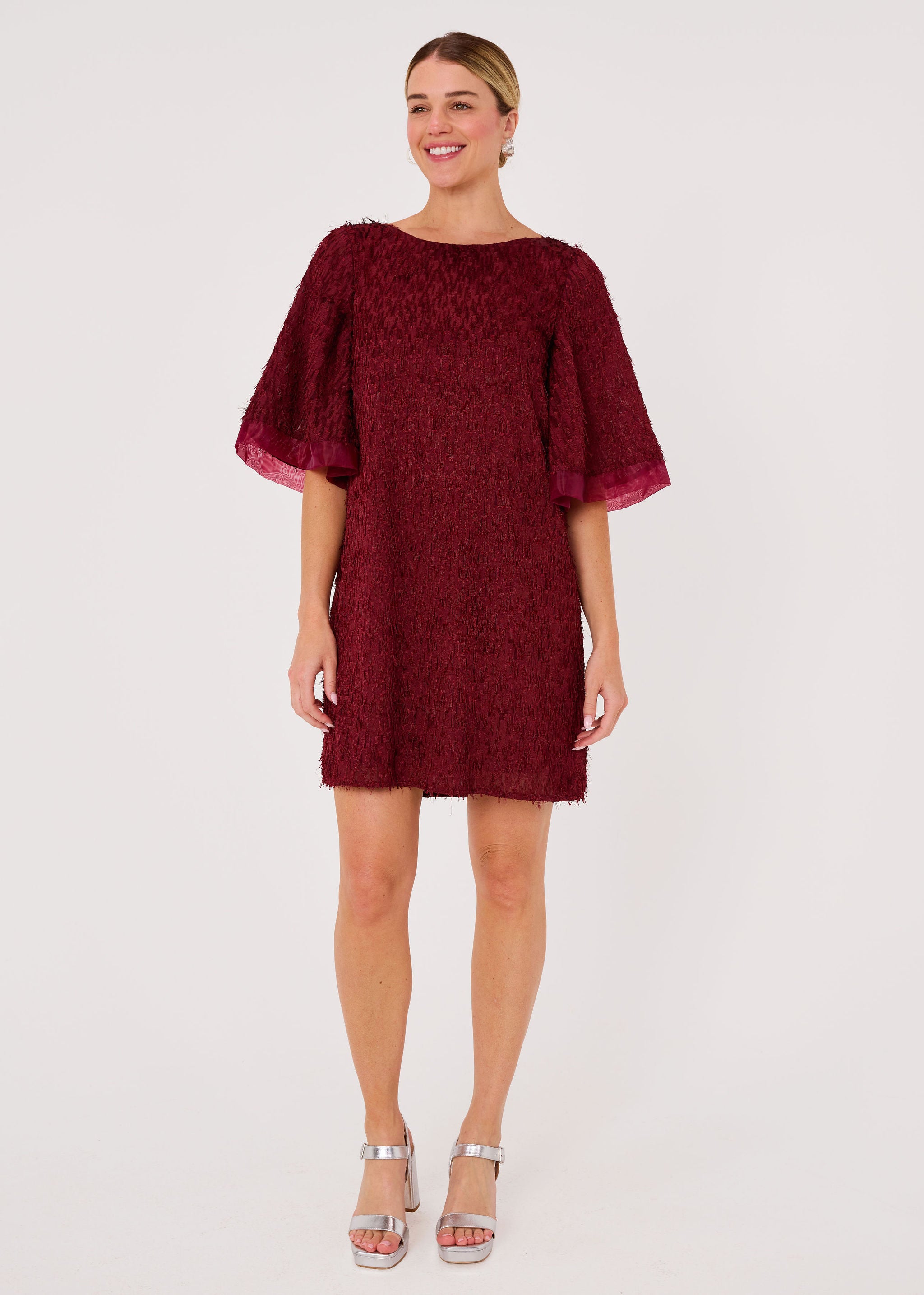 Blythe Dress Plum Fringe Organza