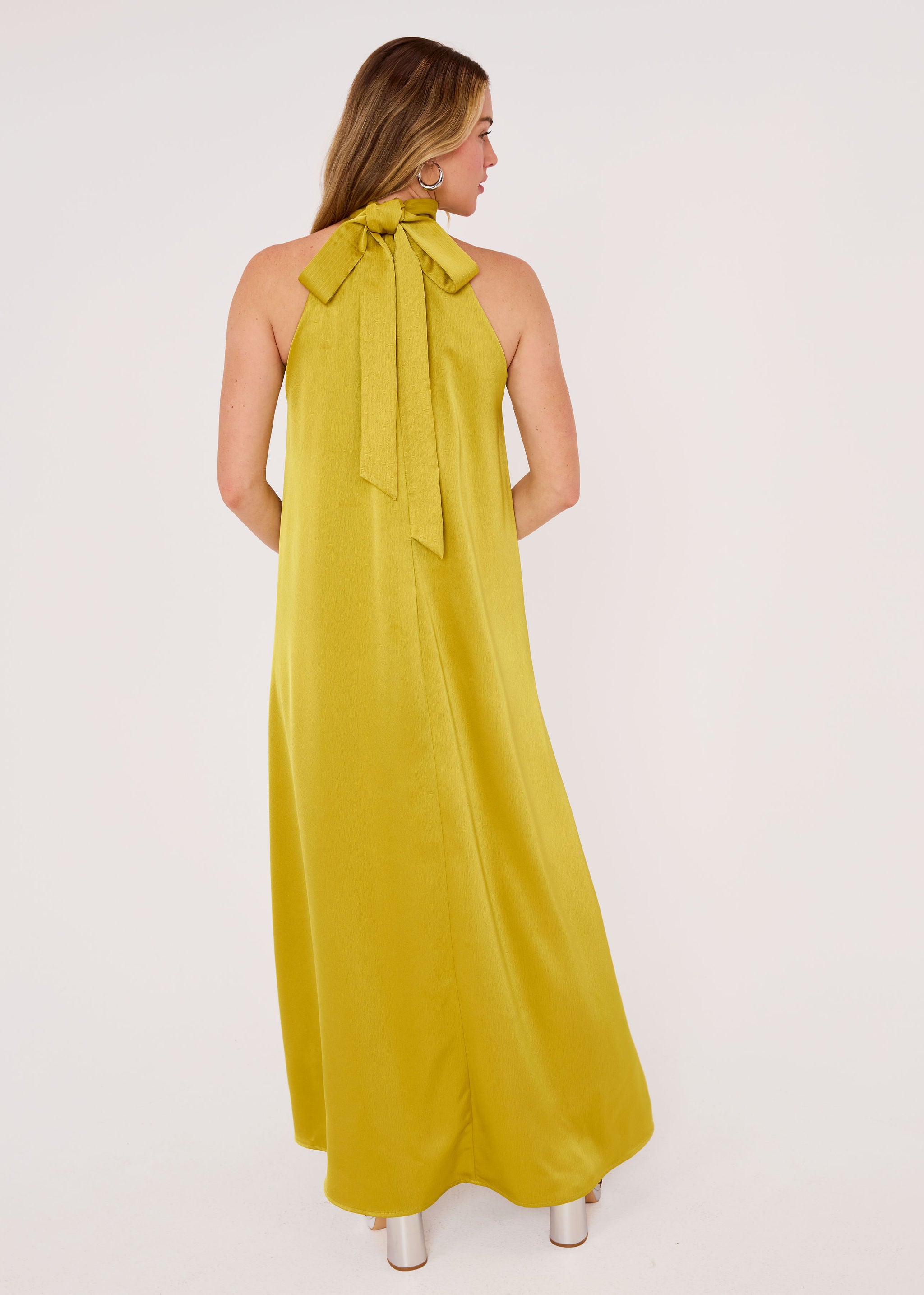 Rory Gown Golden Olive Satin