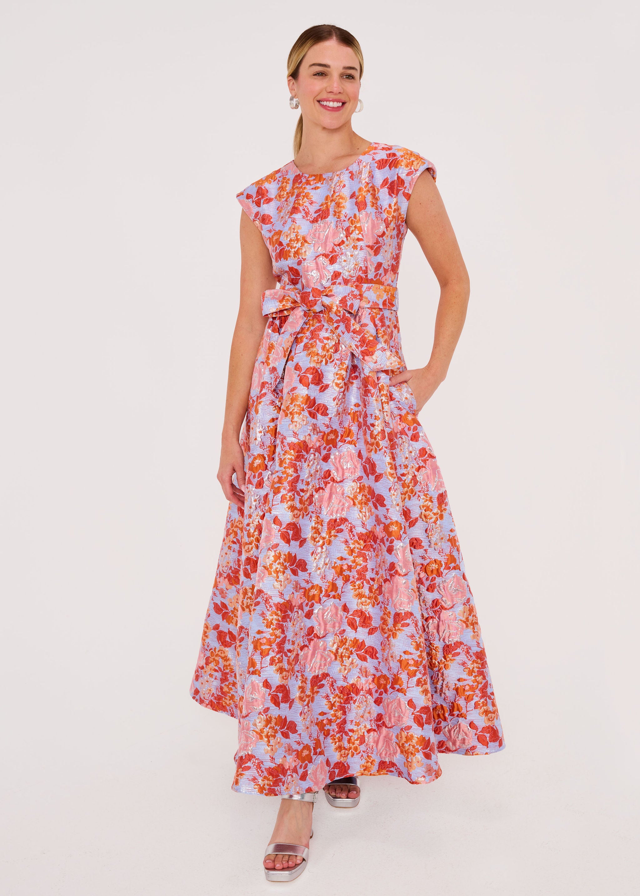 Olivia Gown Coral Garden Jacquard