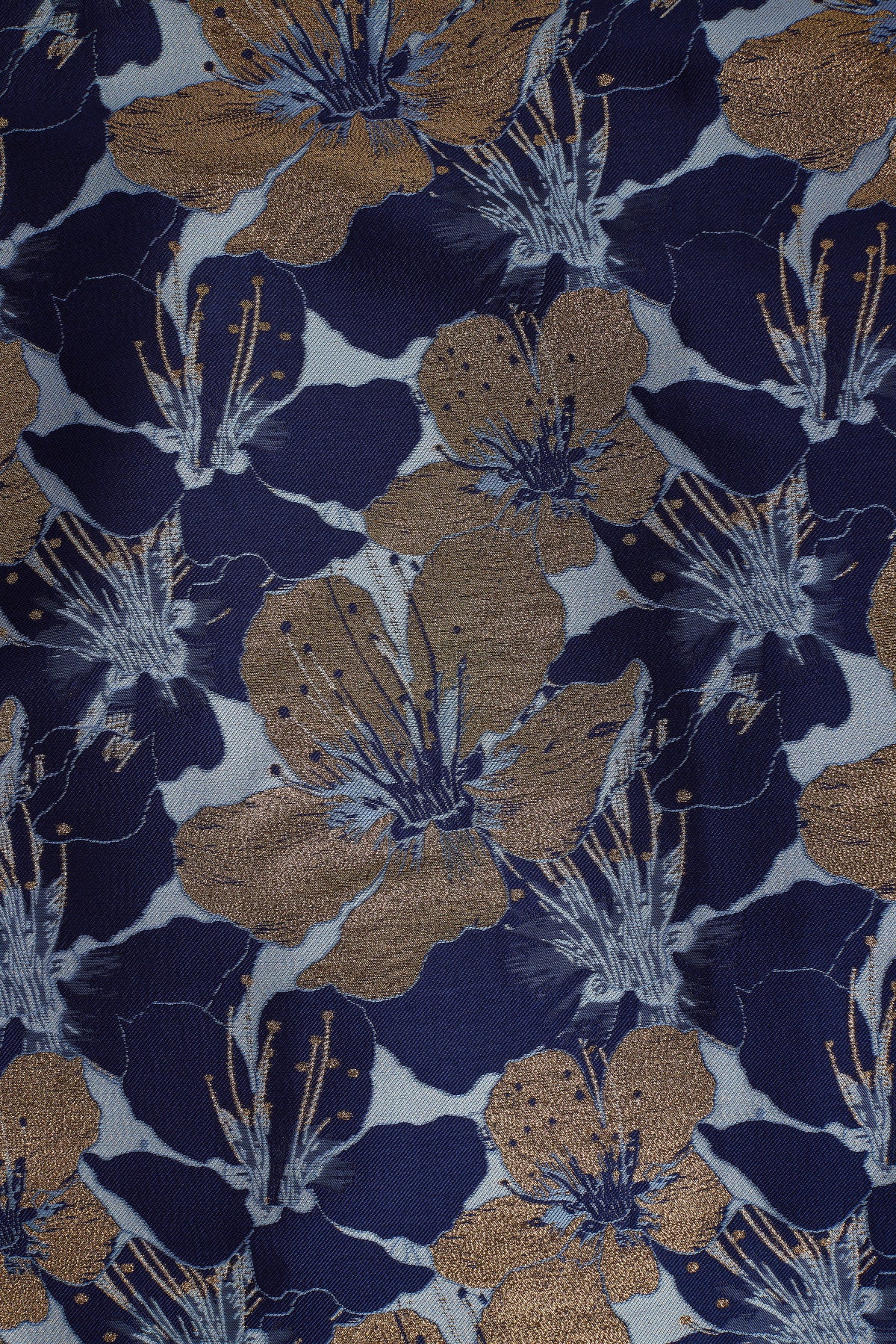 Olivia Gown Navy Poinsettia Jacquard