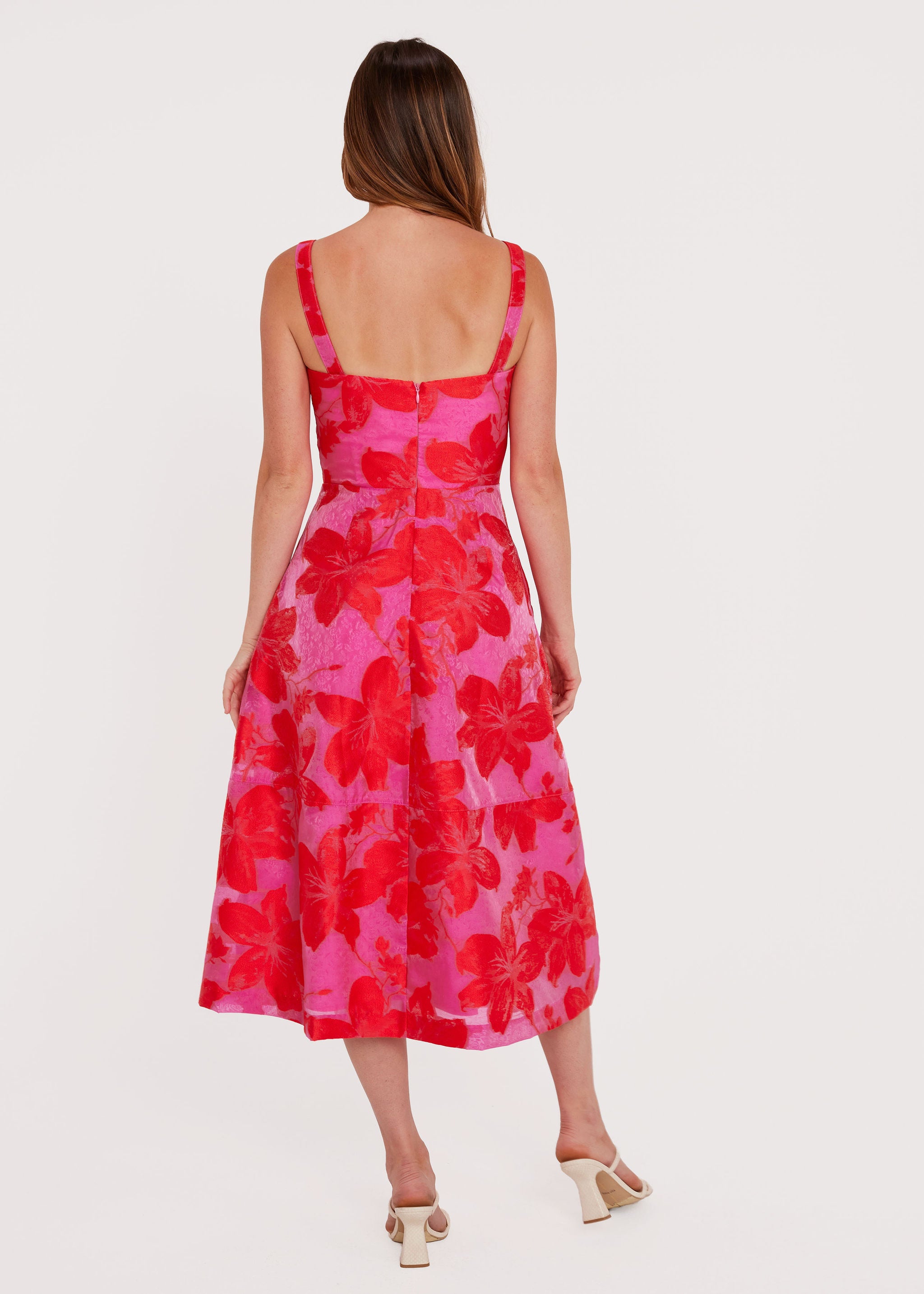 Catherine Dress Red Azalea Organza