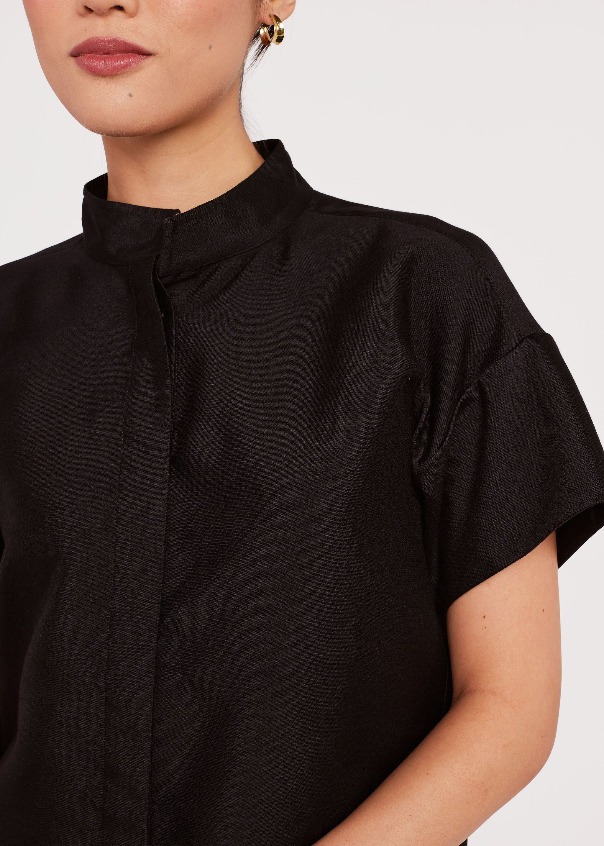 Jenny Top Black Dupioni
