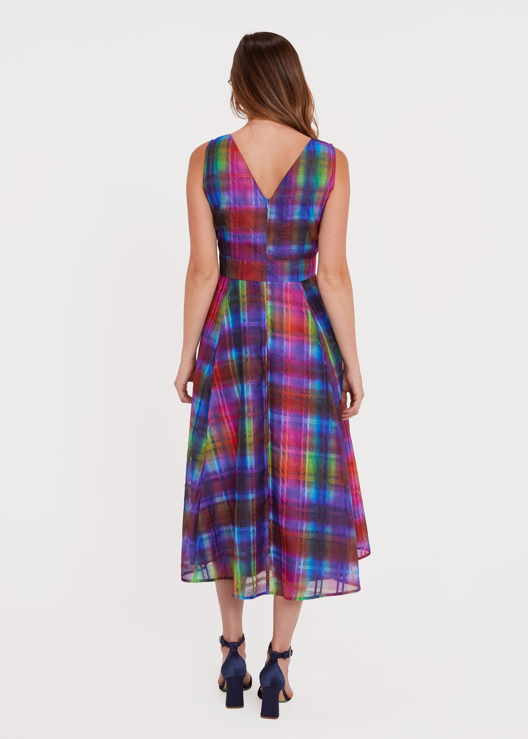Martha Midi Dress Prism Plaid Organza