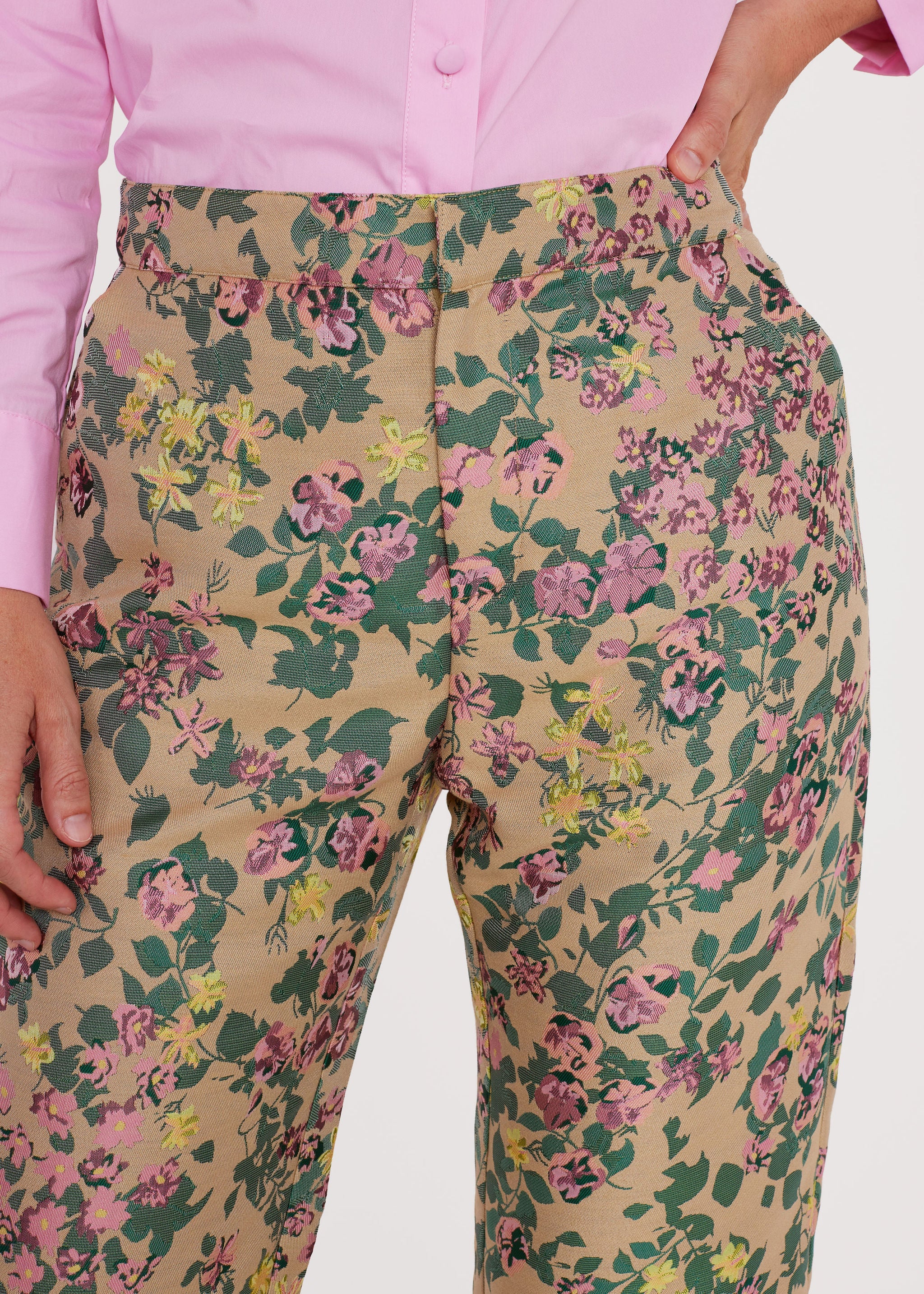 Corrie Pant Rose Tapestry Jacquard