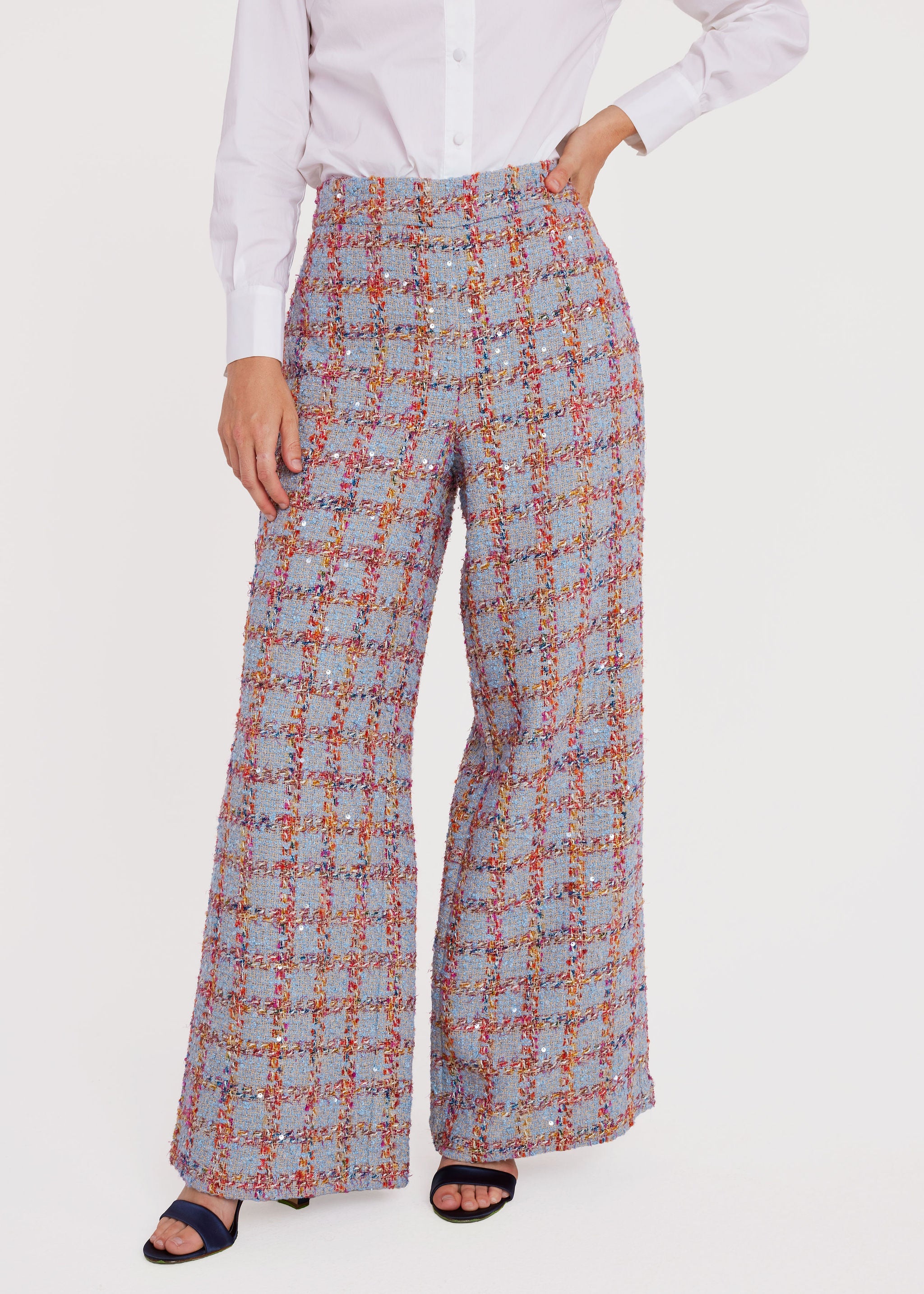 Carter Trouser Windowpane Ribbon Tweed