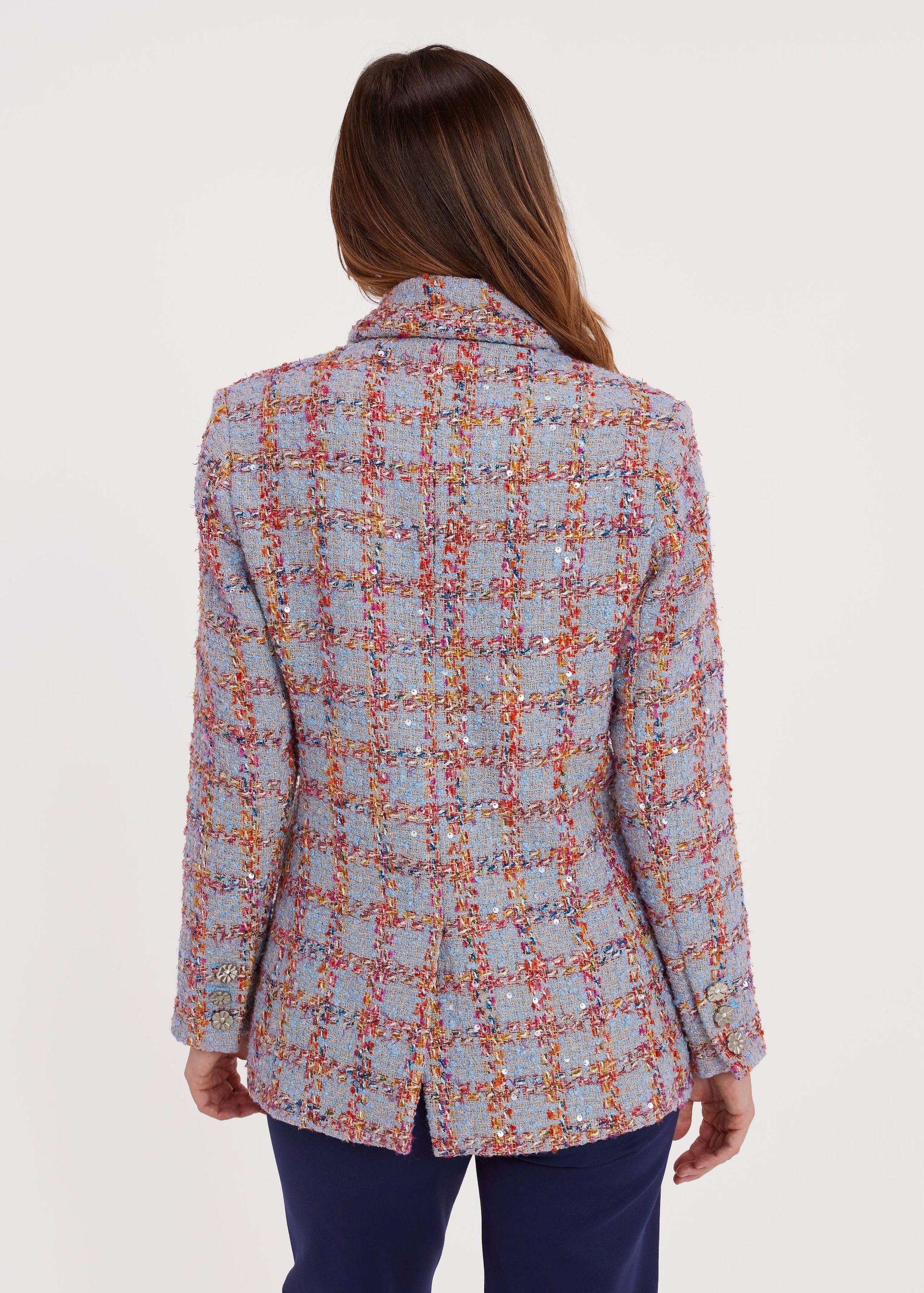 Calvin Blazer Windowpane Ribbon Tweed