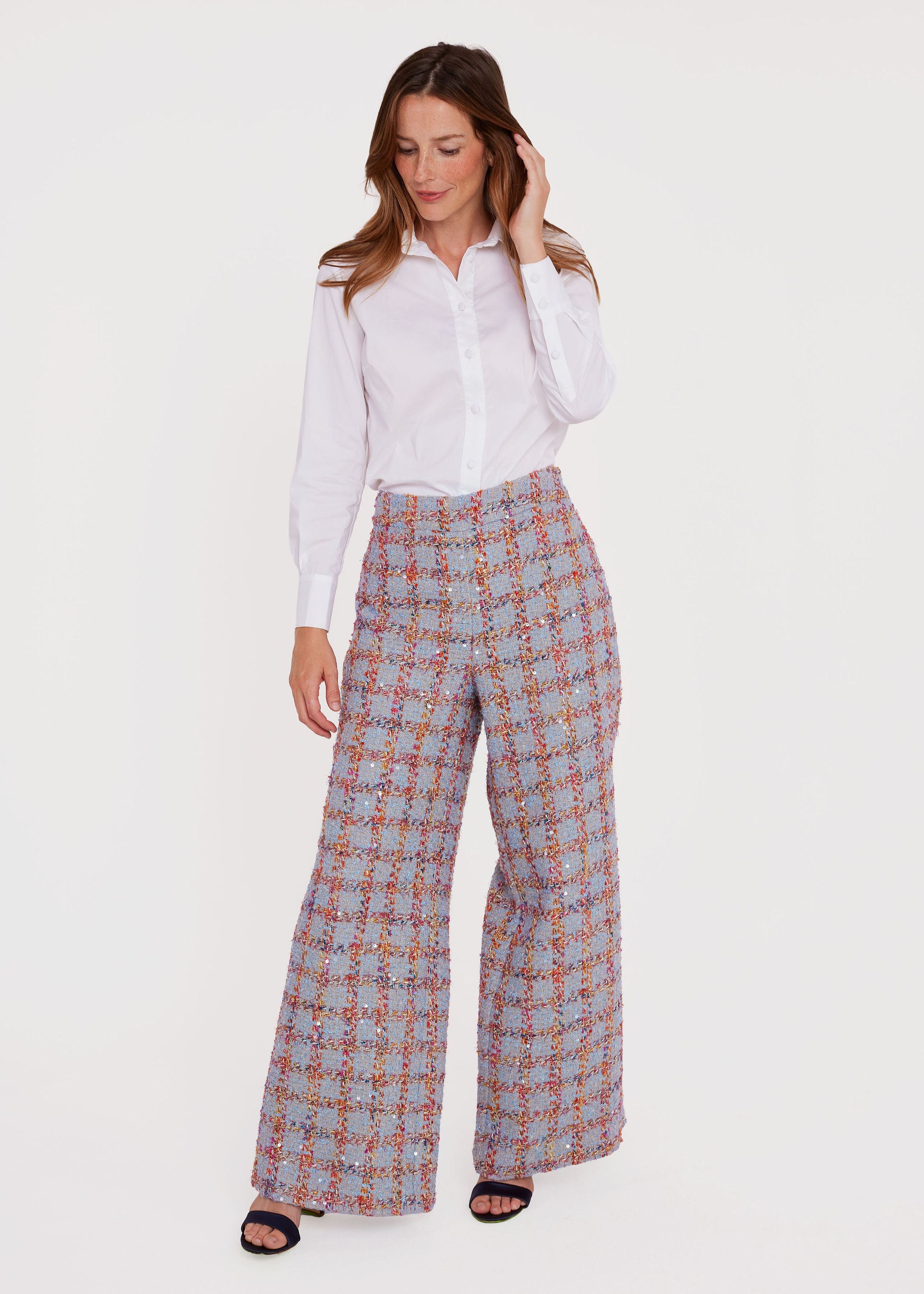Carter Trouser Windowpane Ribbon Tweed