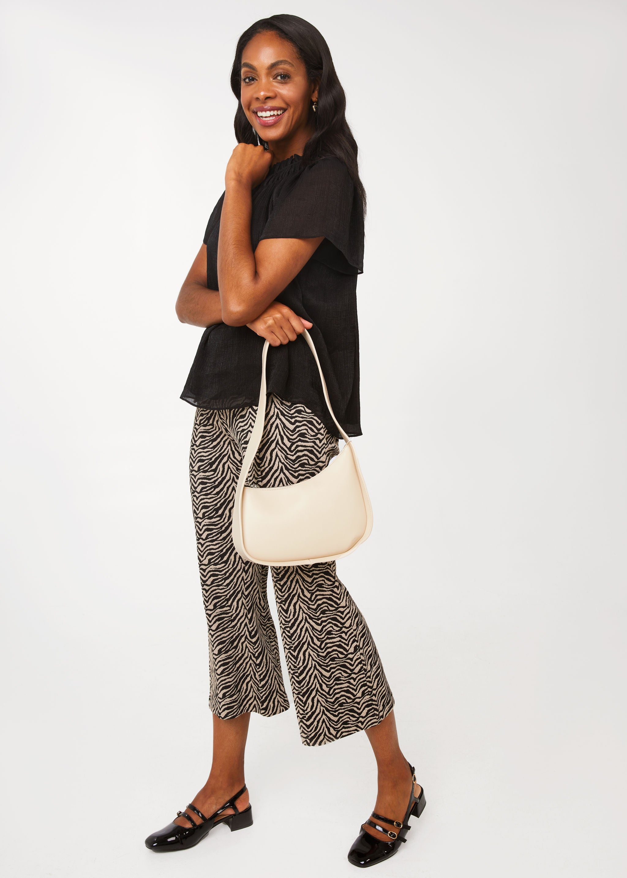 Quinn Blouse Black Sparkle Chiffon