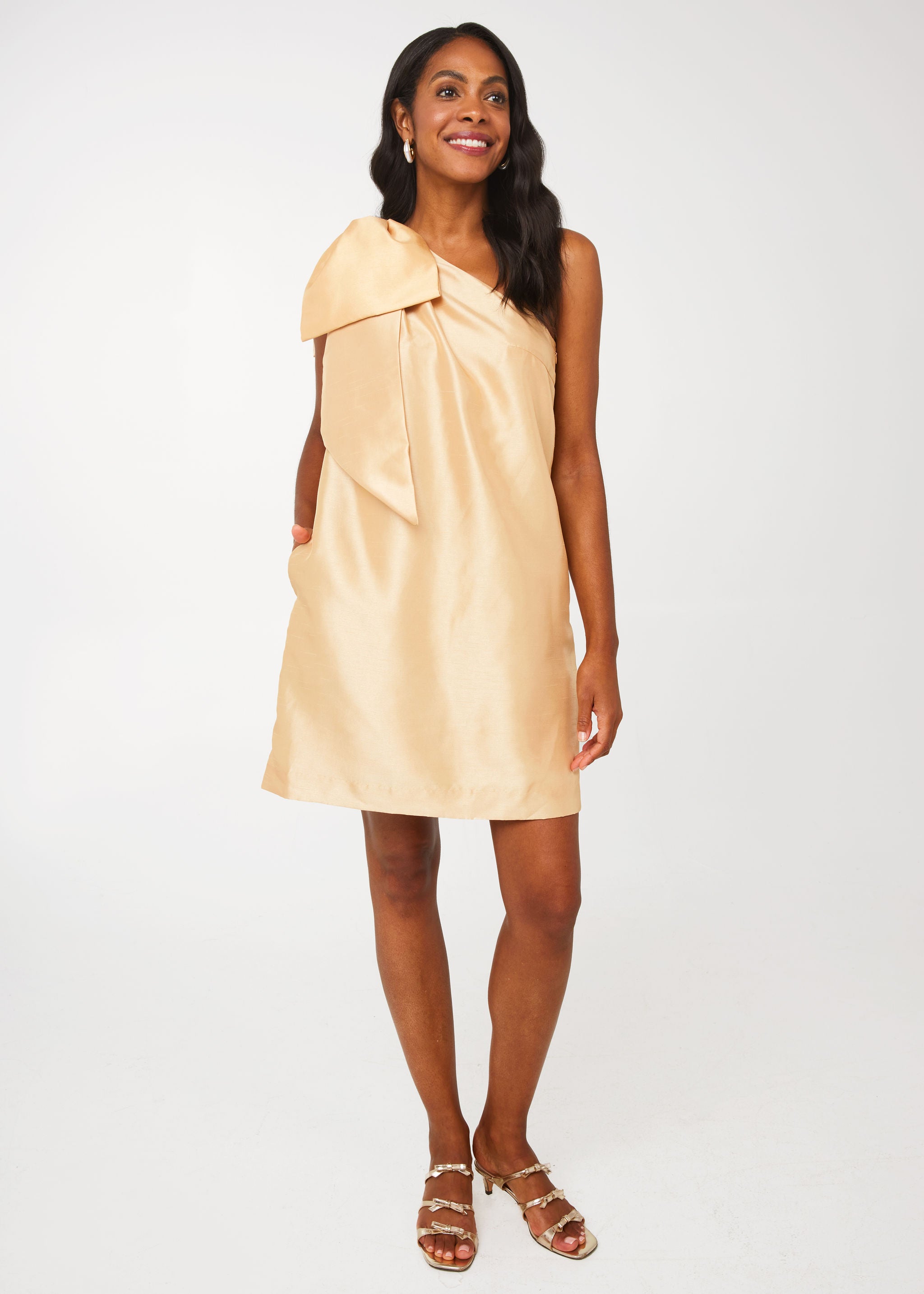 Cassie Dress Gold Dupioni