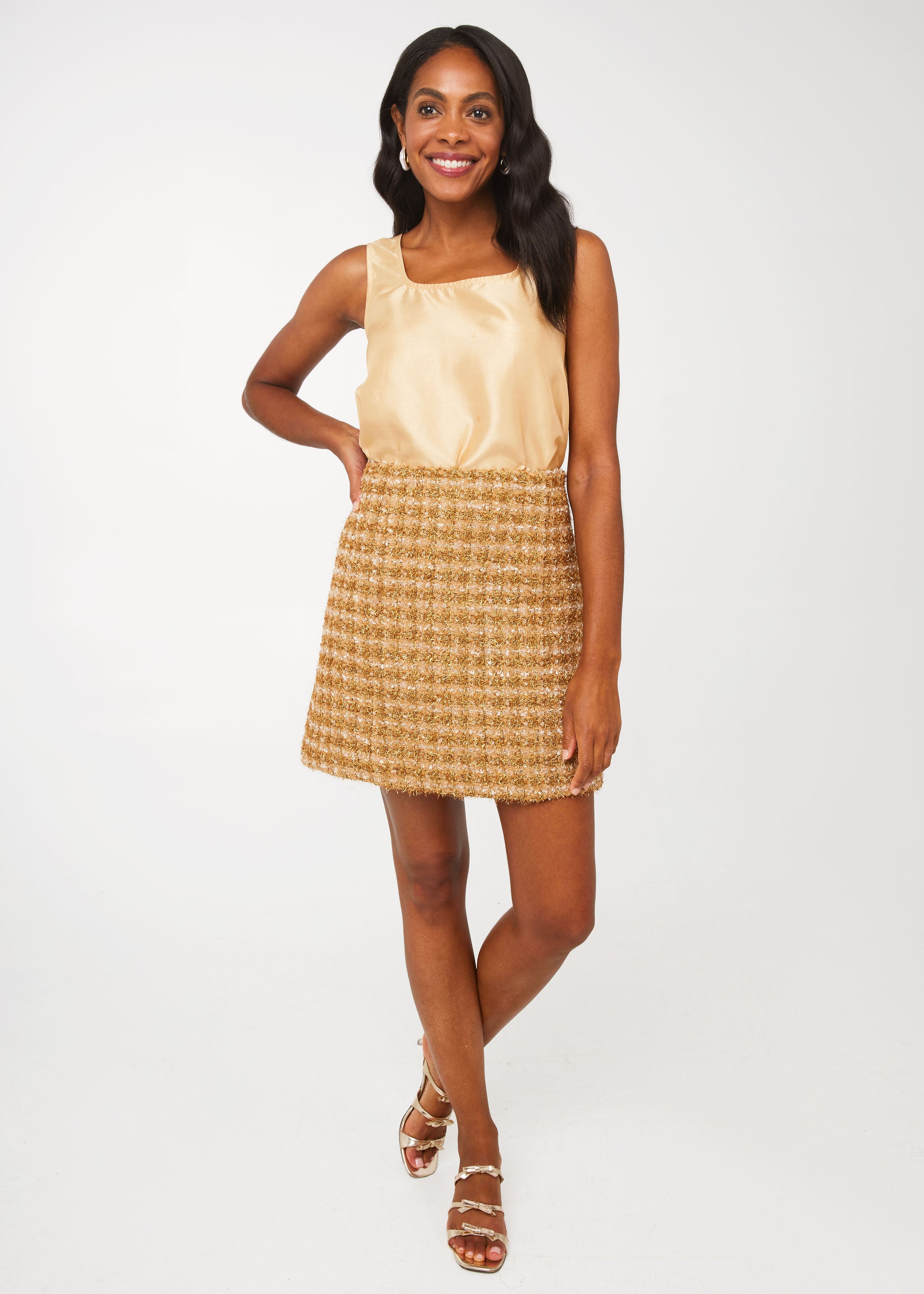 Jessica Skirt Gold Tinsel Tweed