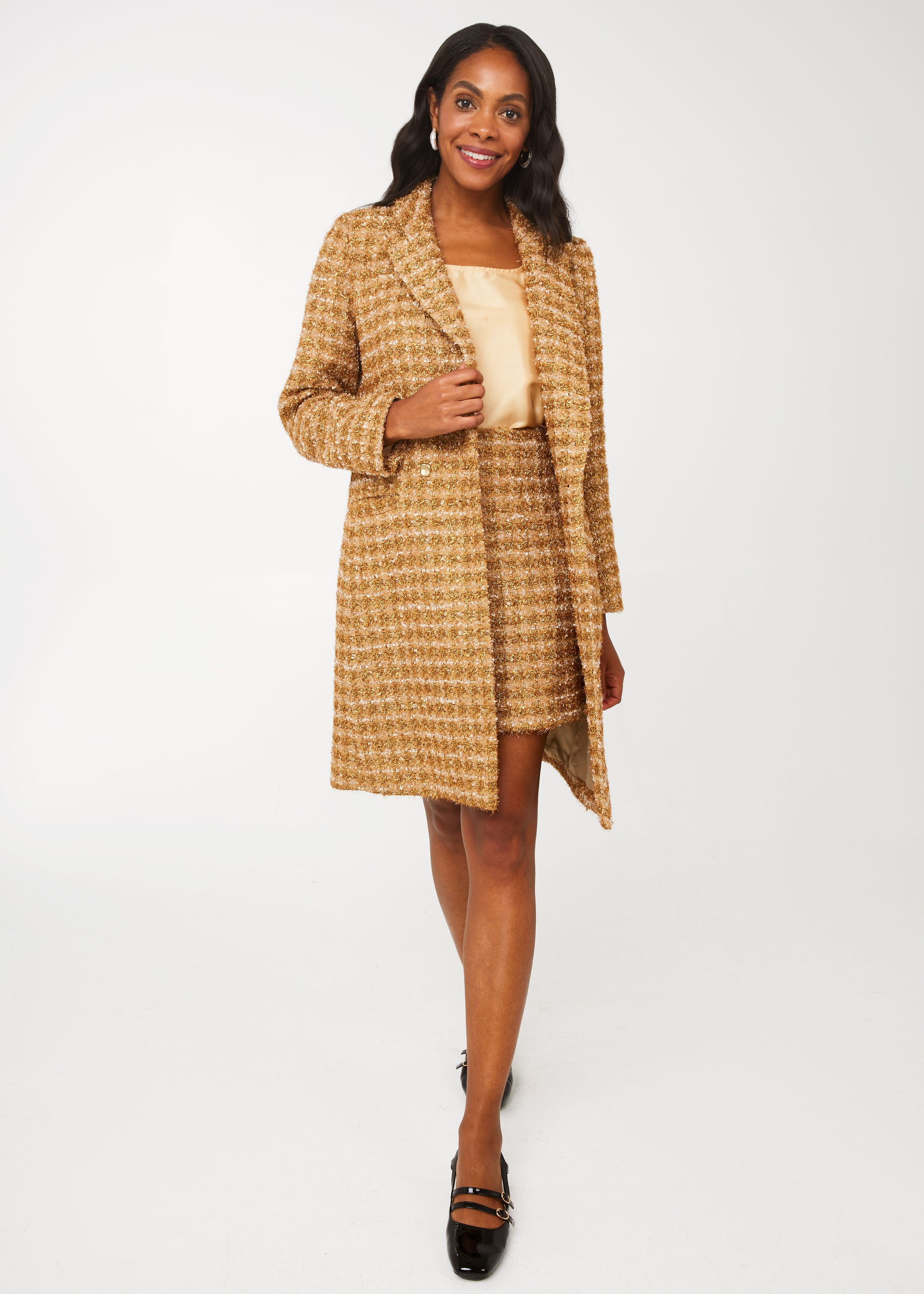 Abigail Coat Gold Tinsel Tweed