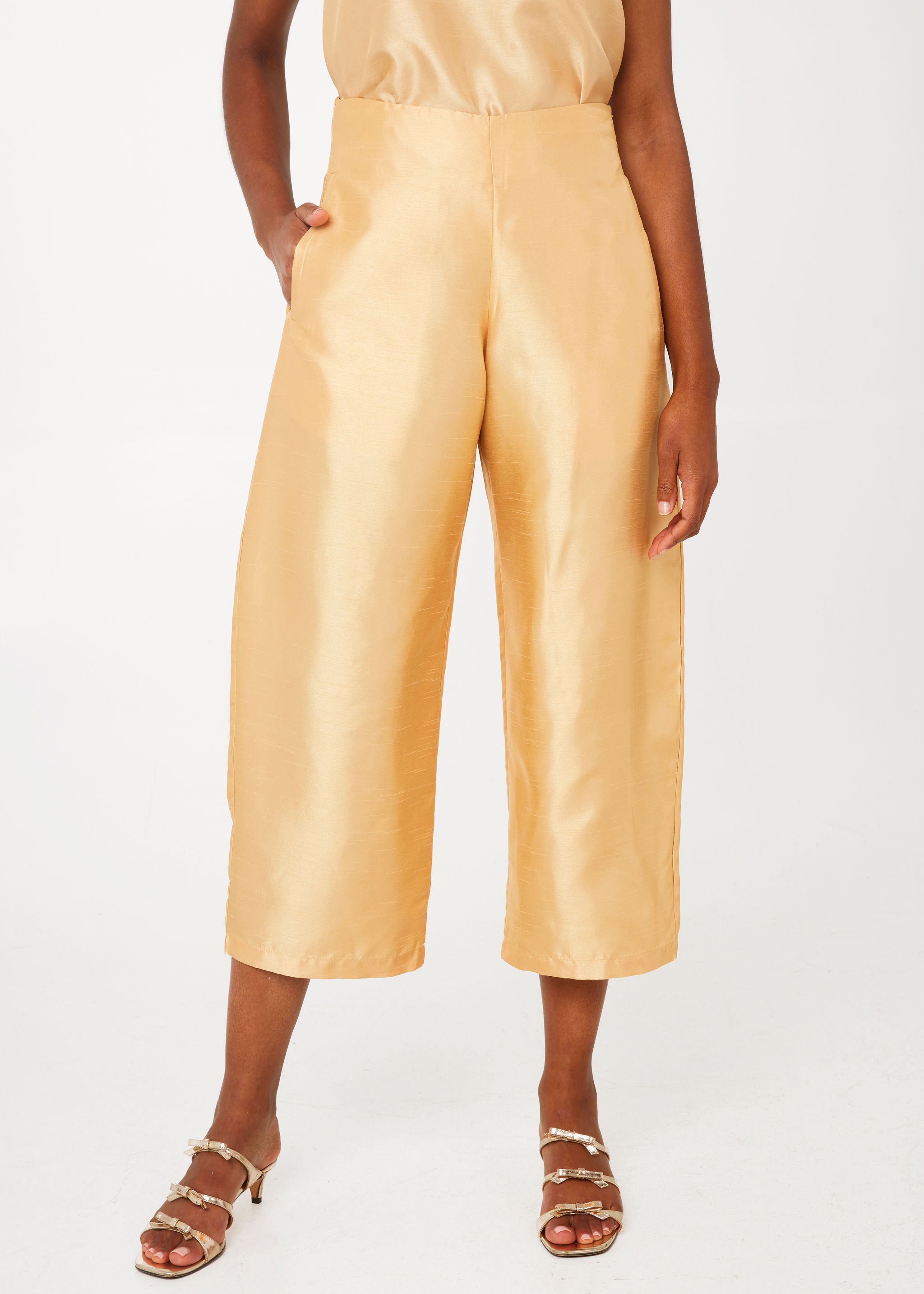 Taylor Pant Gold Dupioni