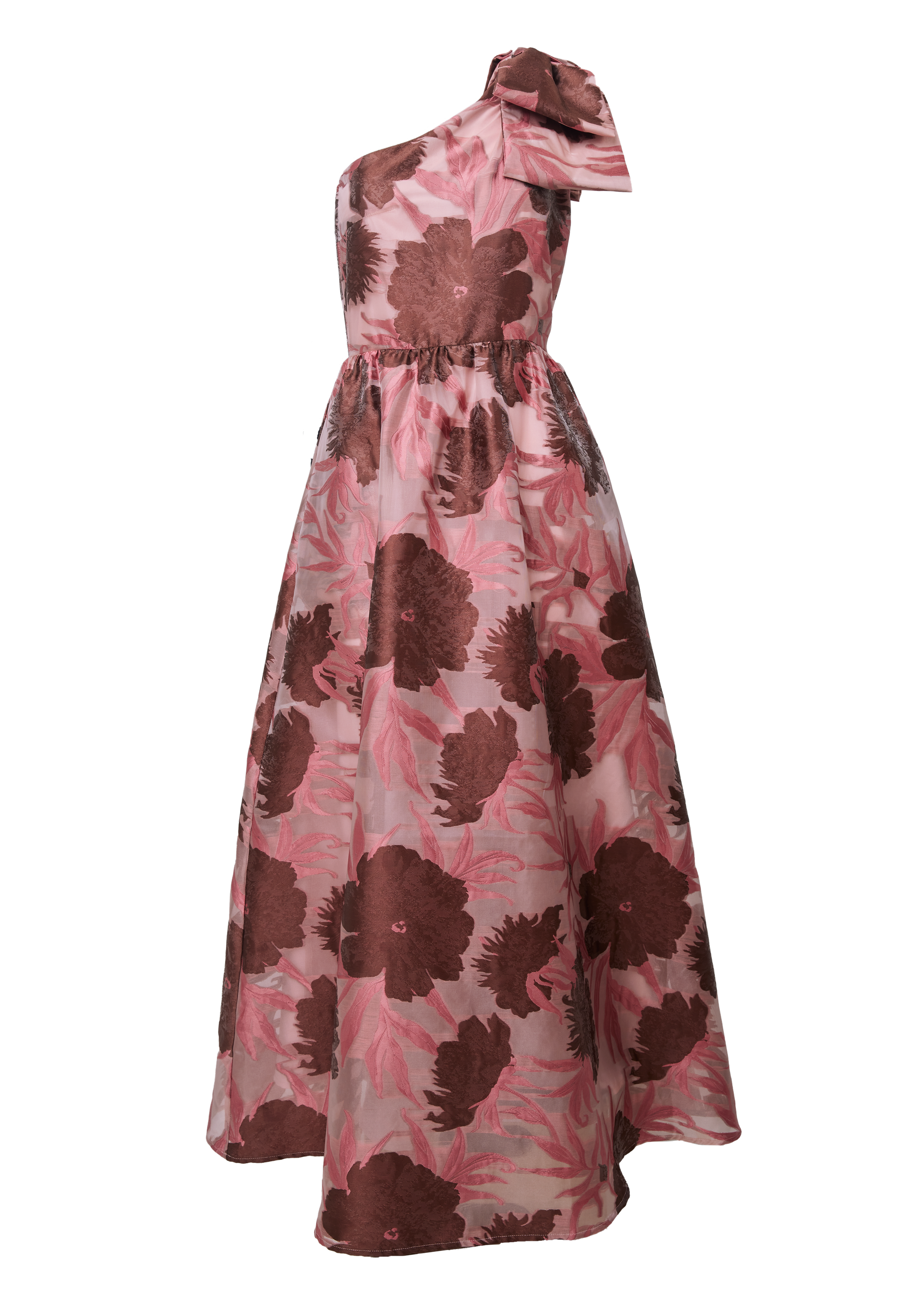 Caroline Gown Blush Pansy Vine Organza