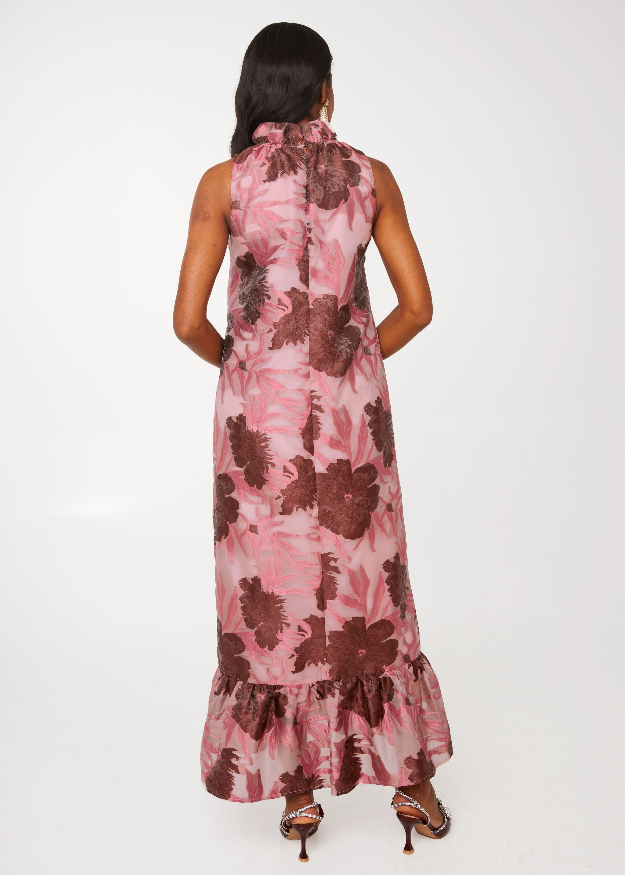 Camille Gown Blush Pansy Vine Organza