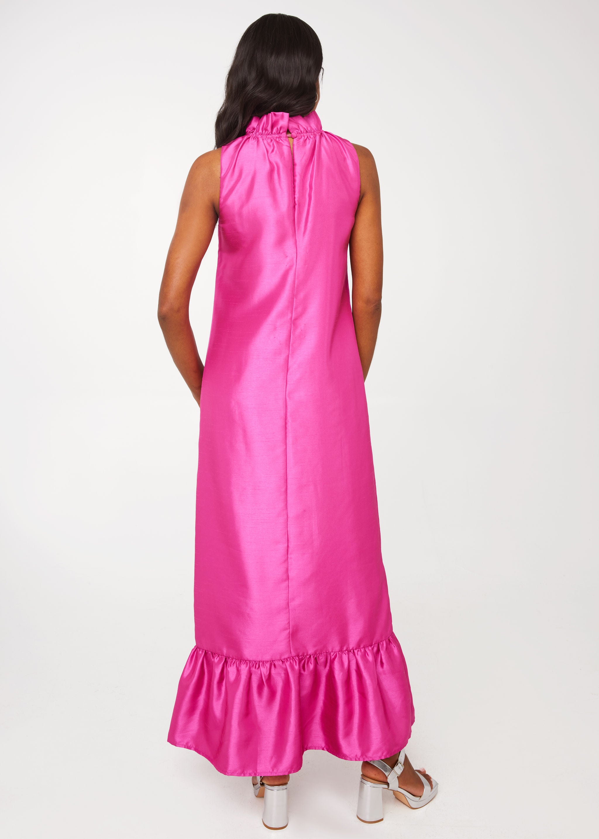 Camille Gown Hot Pink Dupioni