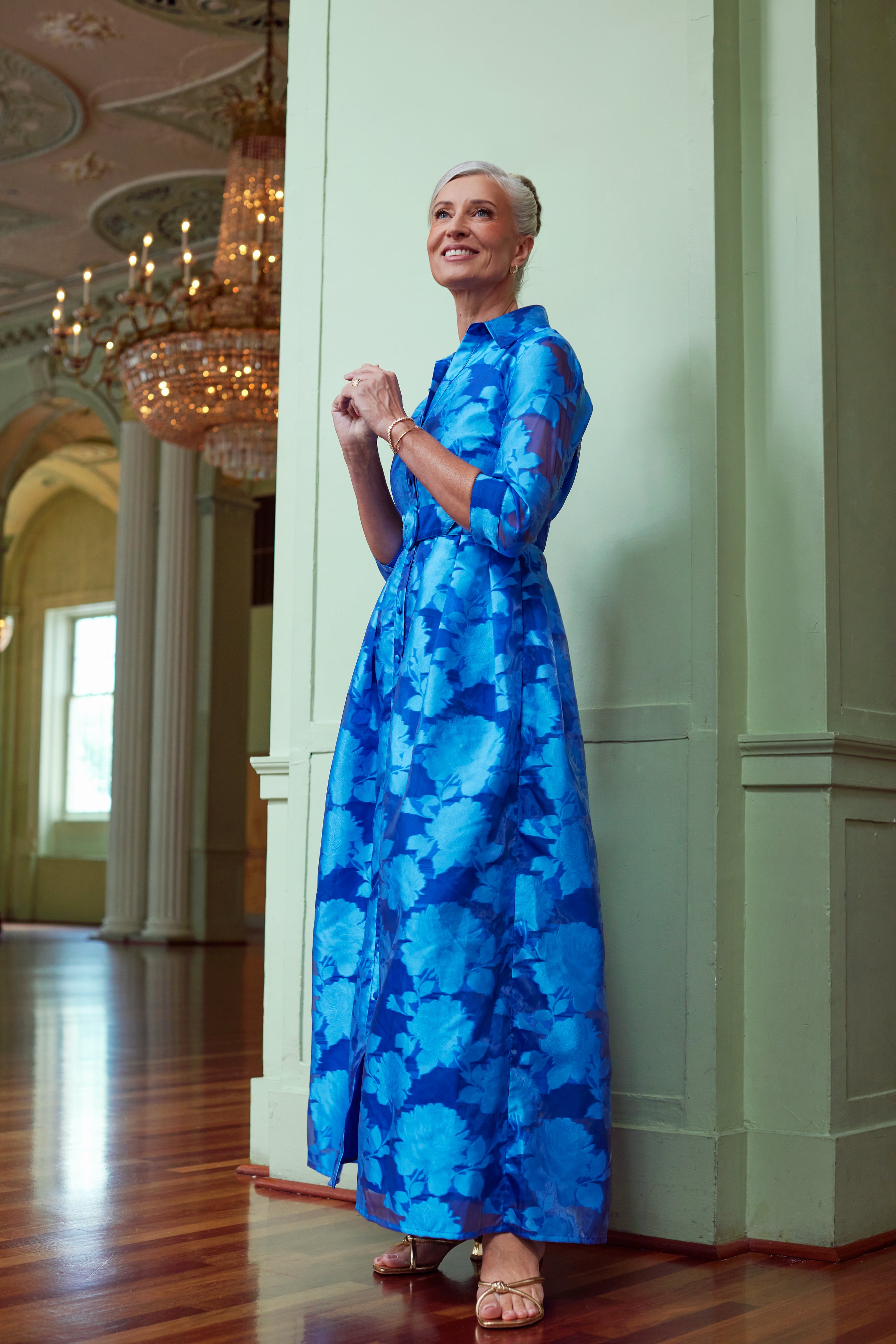 Cecilia Gown Blue Tea Rose Organza