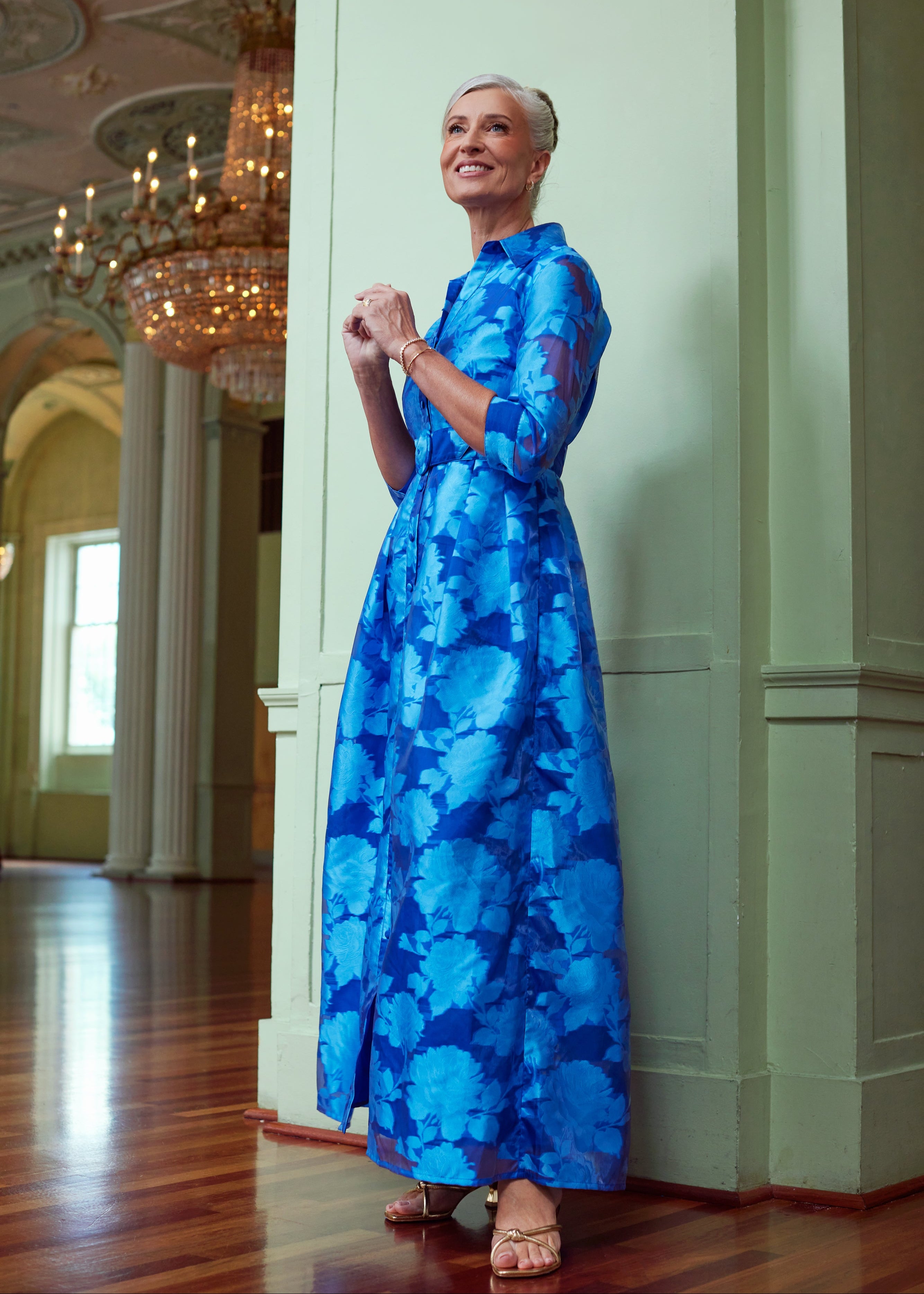 Cecilia Gown Blue Tea Rose Organza