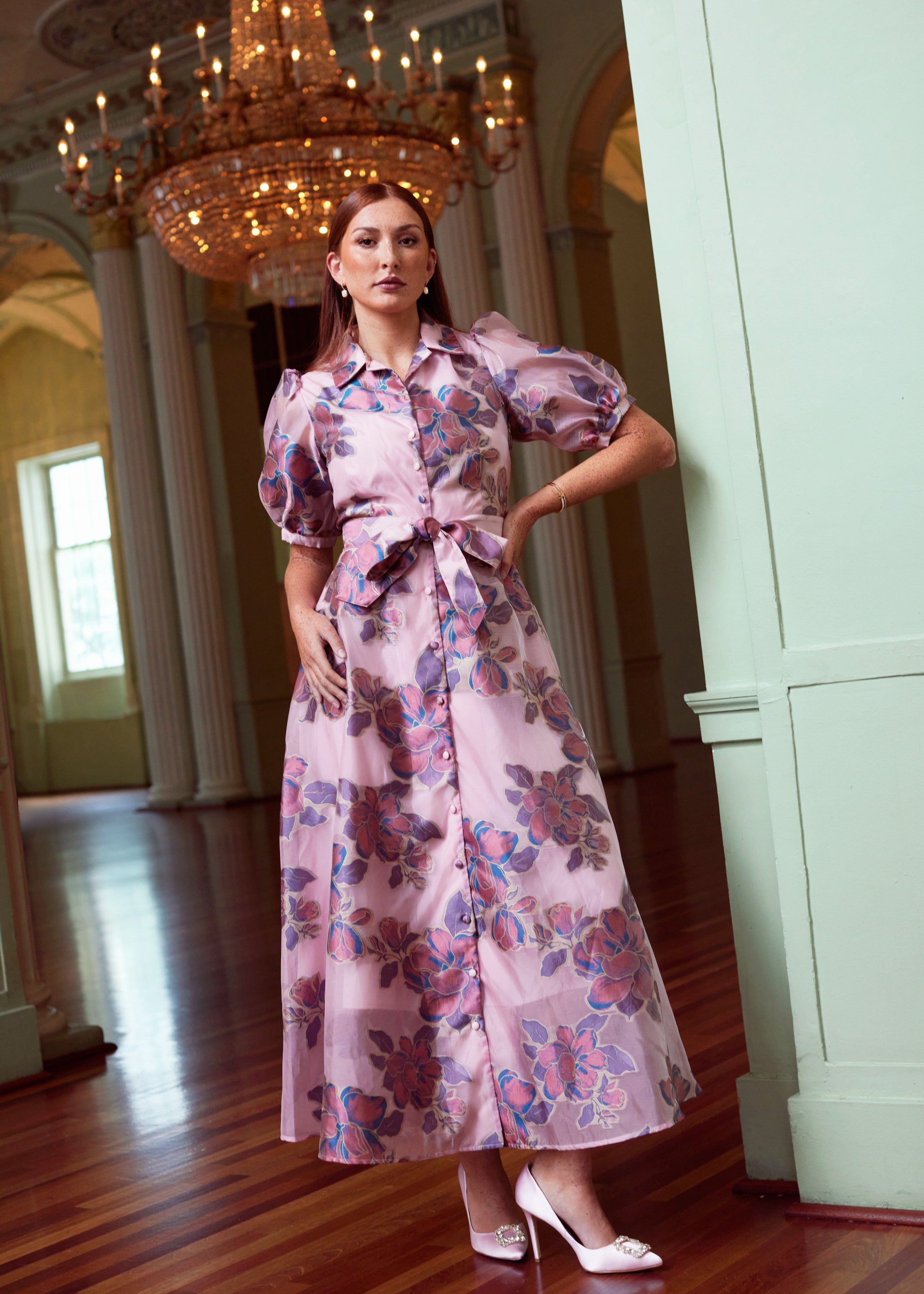 Charlotte Gown Pink Peony Organza