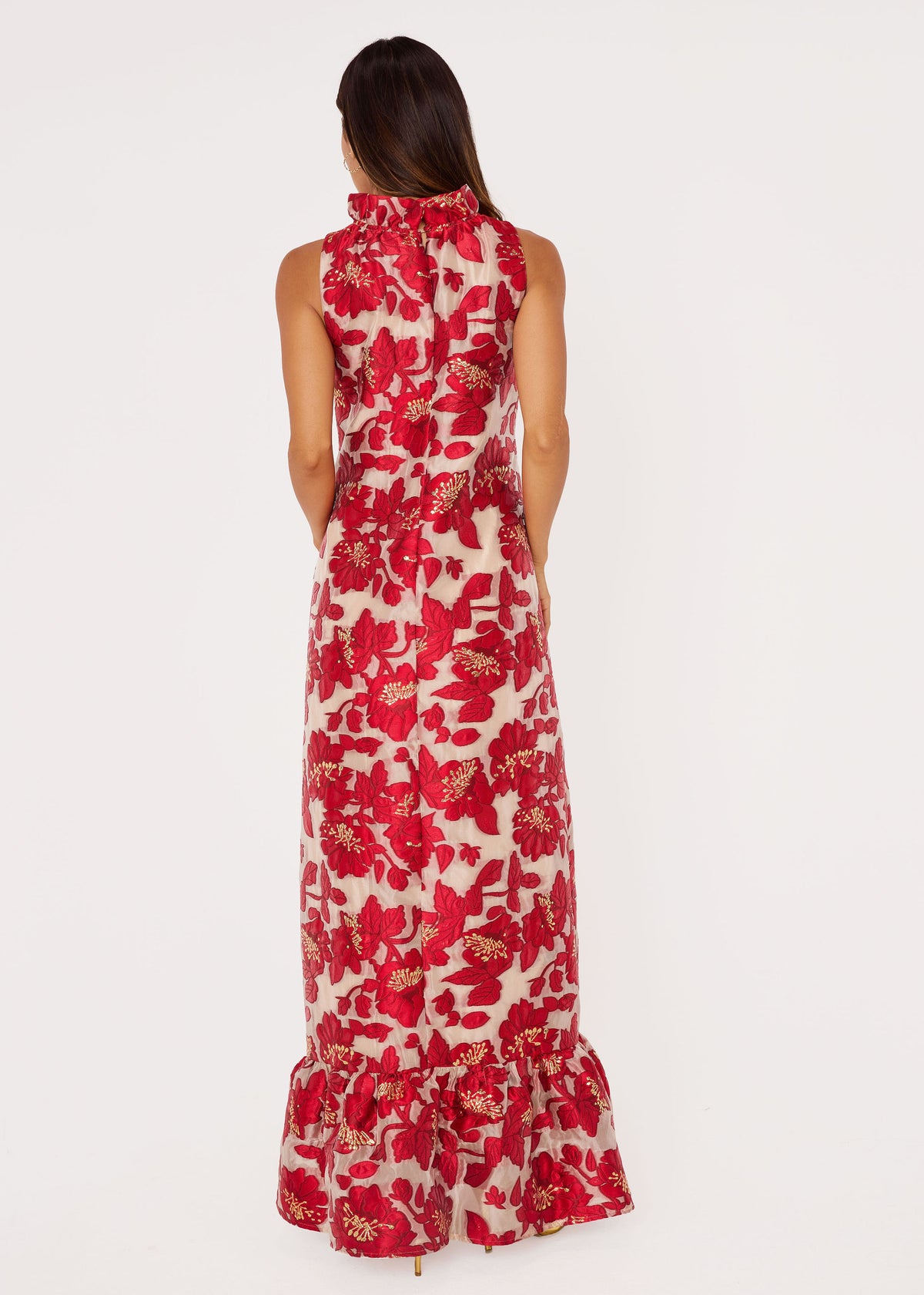 Camille Gown Red Blossom Organza