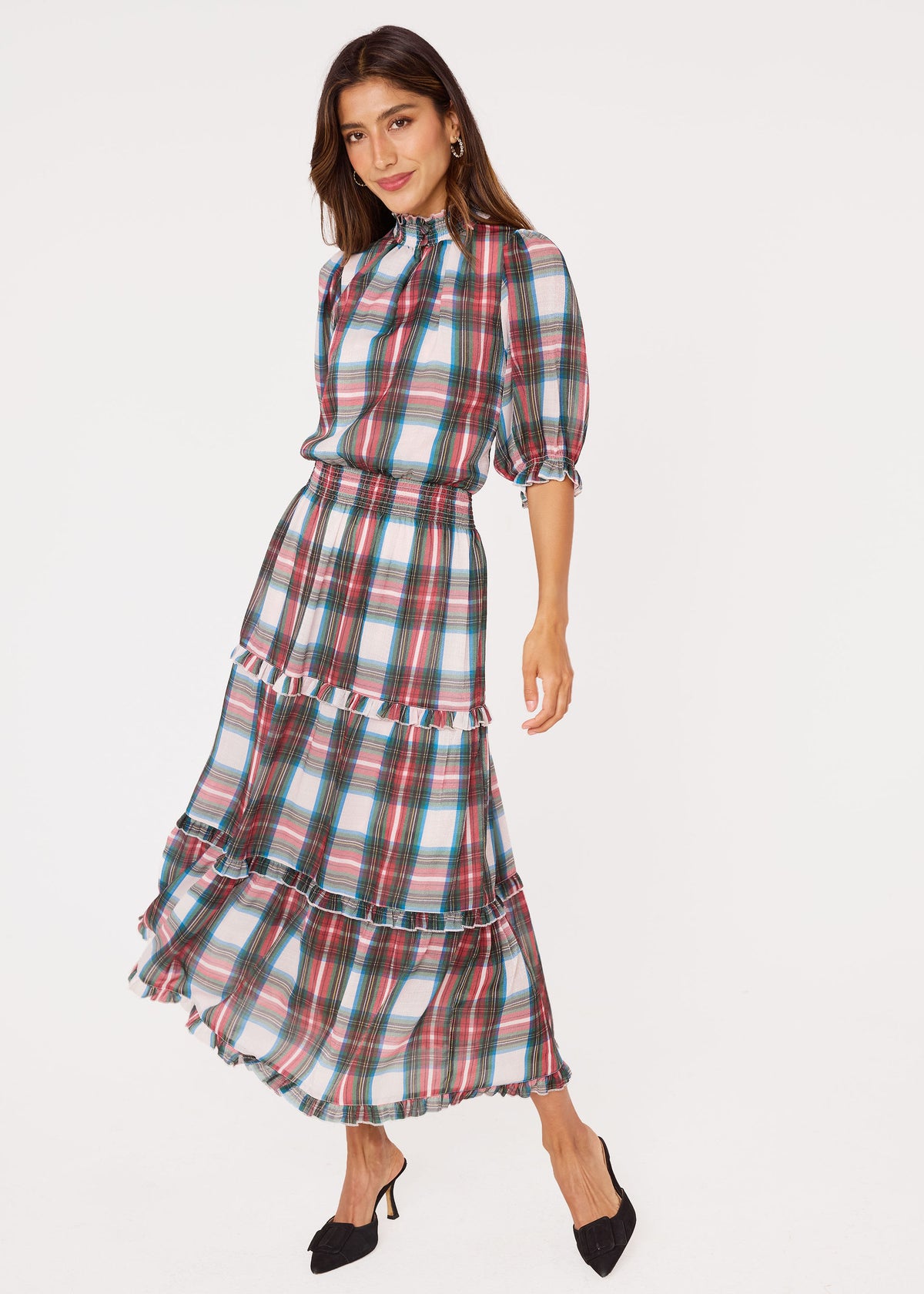 Bennett Gown Holiday Tartan Chiffon