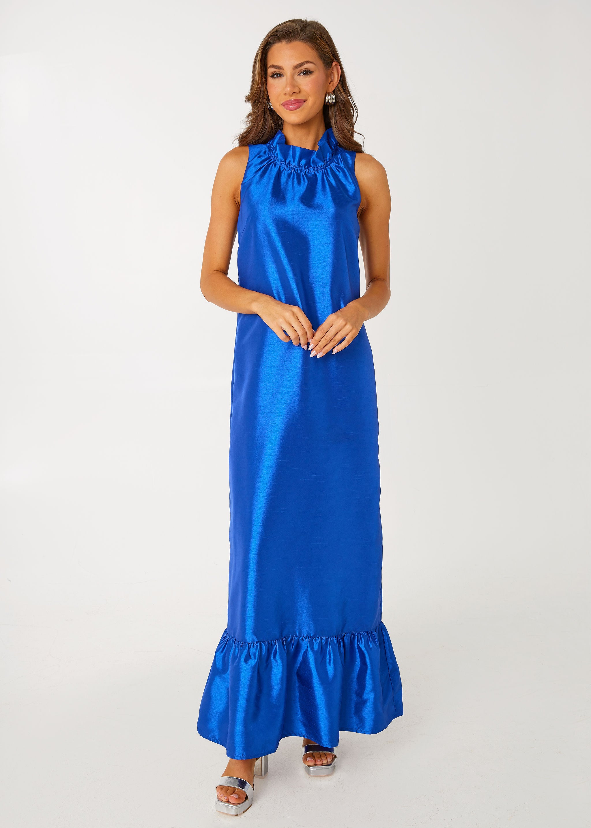 Camille Gown Cobalt Dupioni