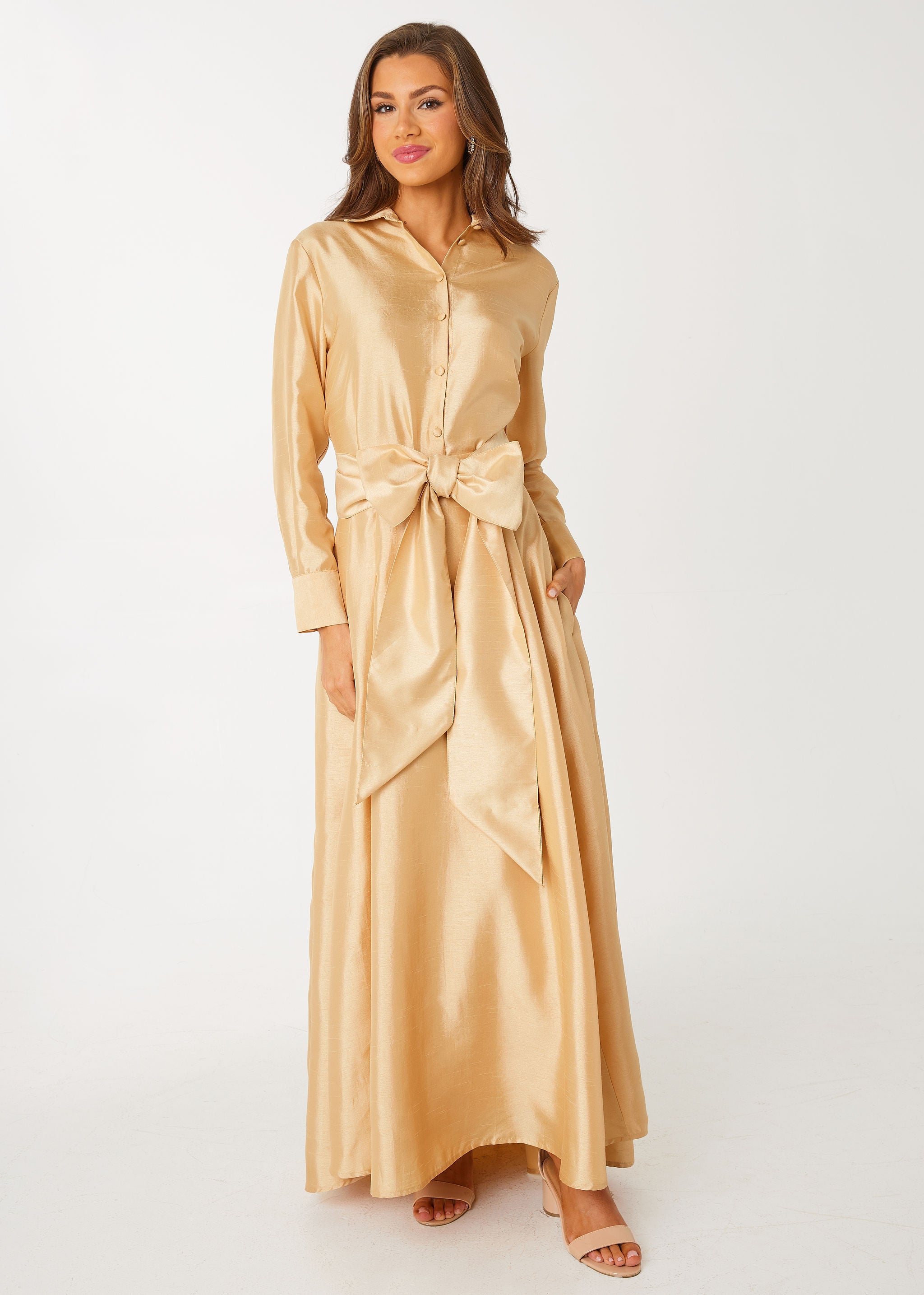 Olivia Skirt Gold Dupioni