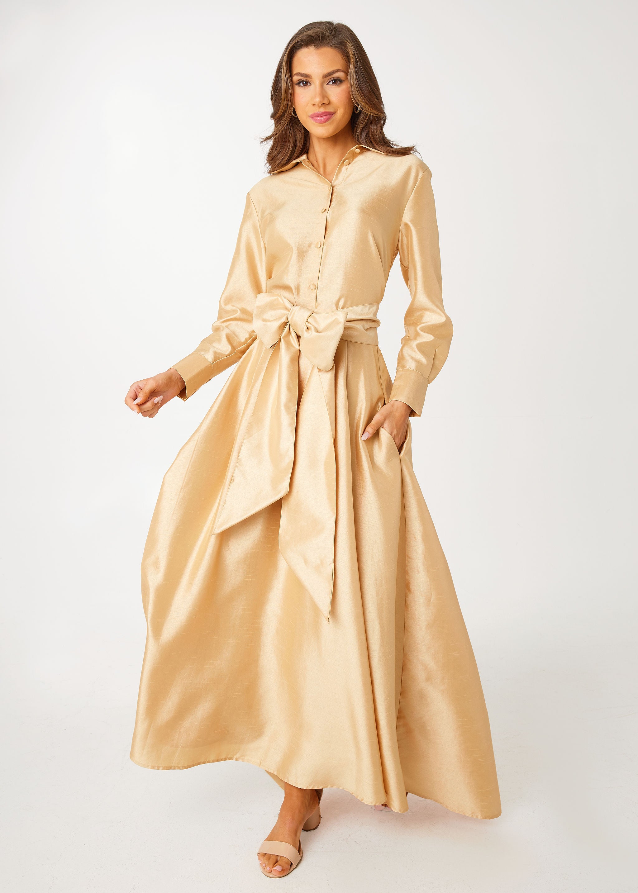 Olivia Skirt Gold Dupioni