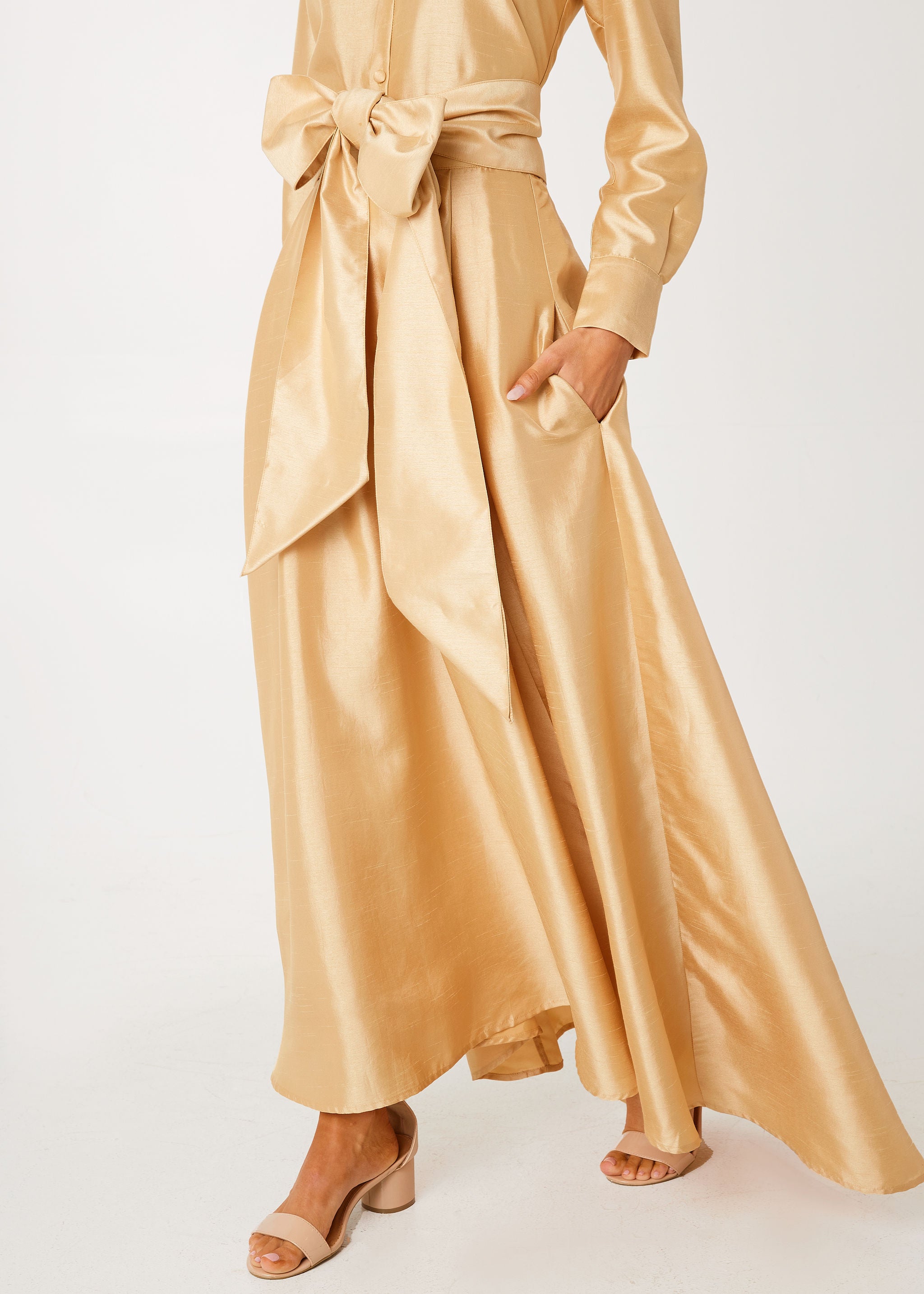 Olivia Skirt Gold Dupioni