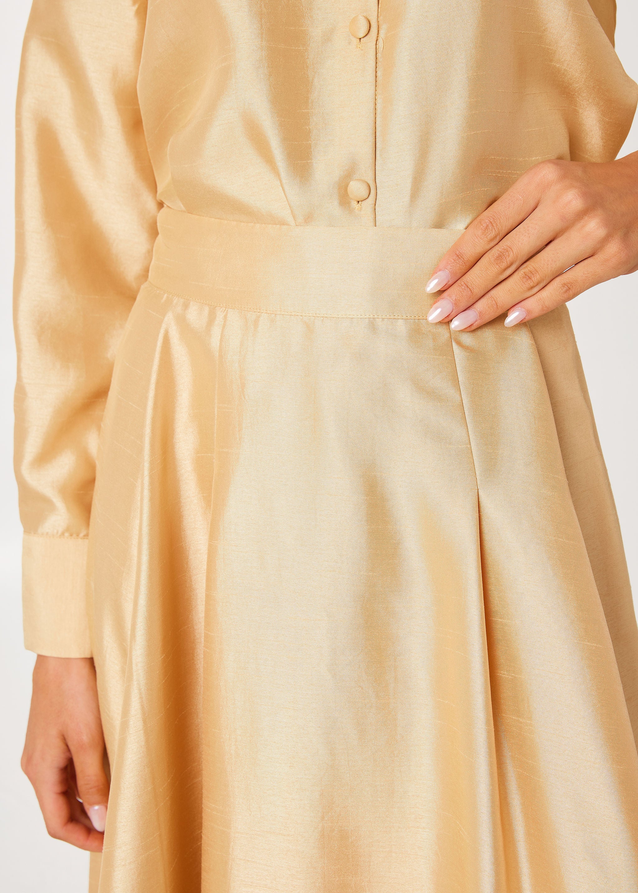 Olivia Skirt Gold Dupioni